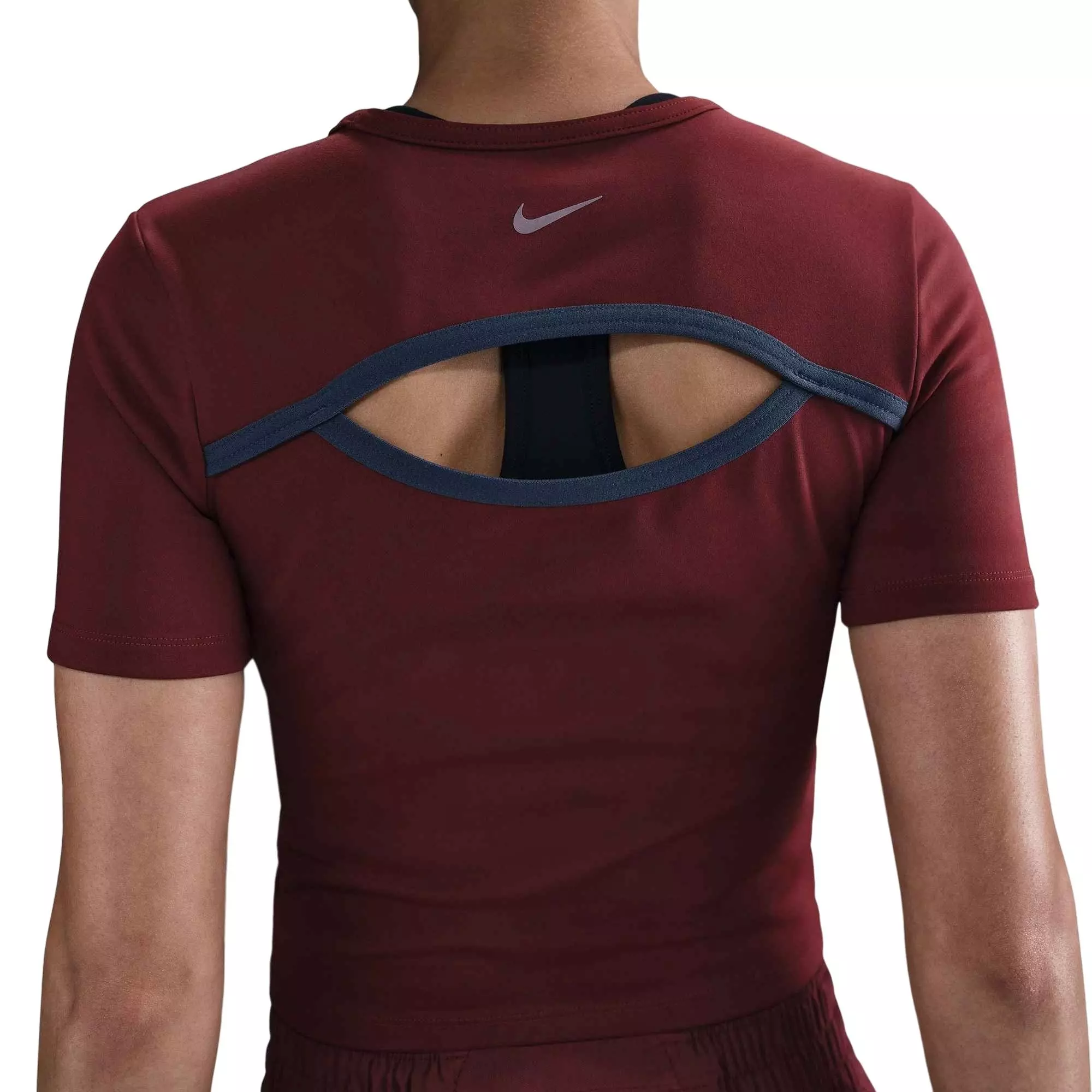 Nike Women's One Fitted Dri-FIT Short-Sleeve Top -Dk Red - DK RED