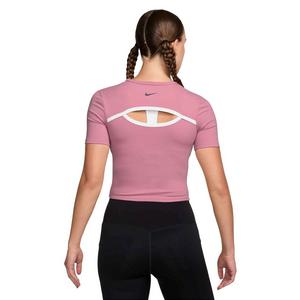 Nike Women's One Fitted Dri-FIT Short-Sleeve Top -Pink