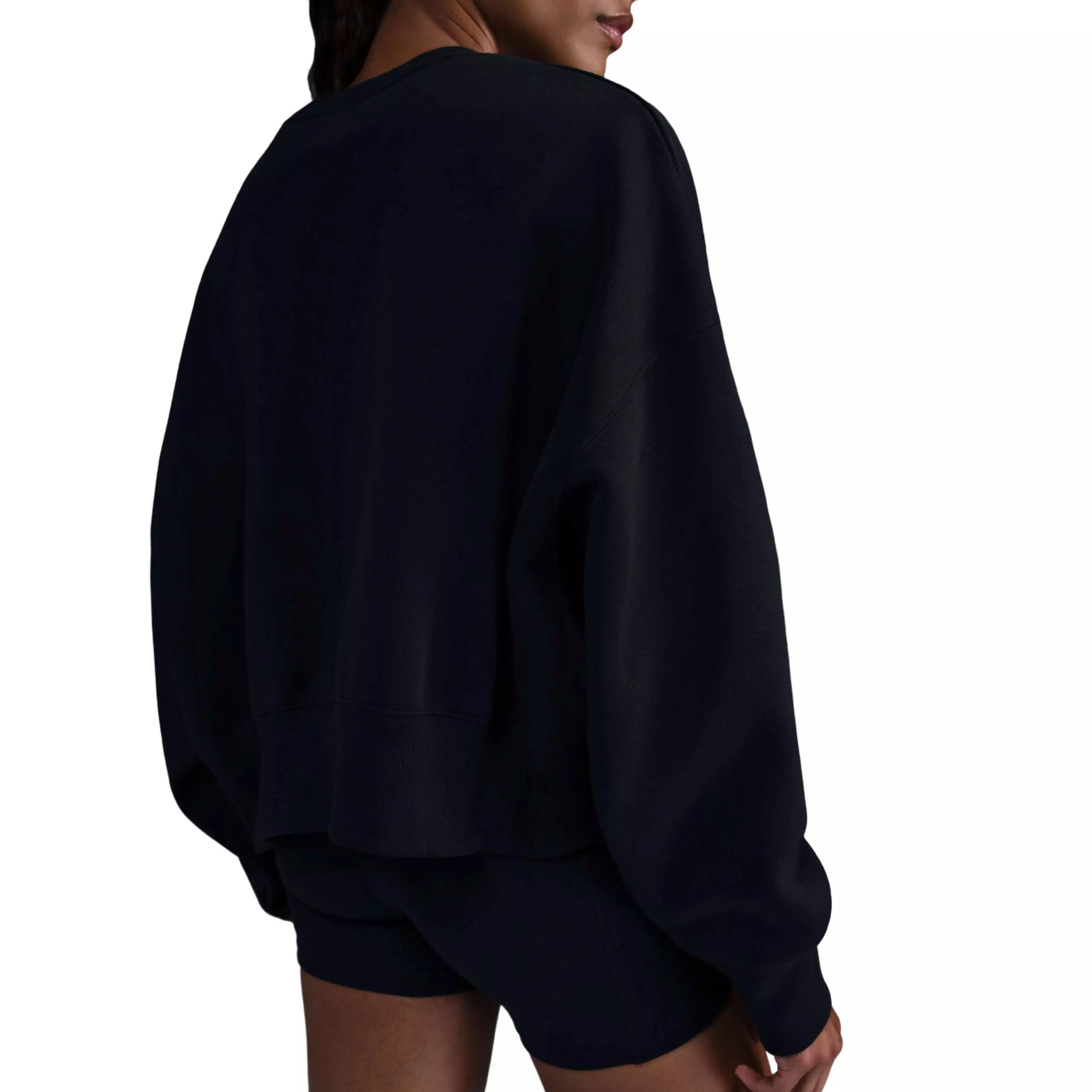 Nike Women's Court Phoenix Fleece Over-Oversized Crewneck Tennis Sweatshirt - Black - BLACK