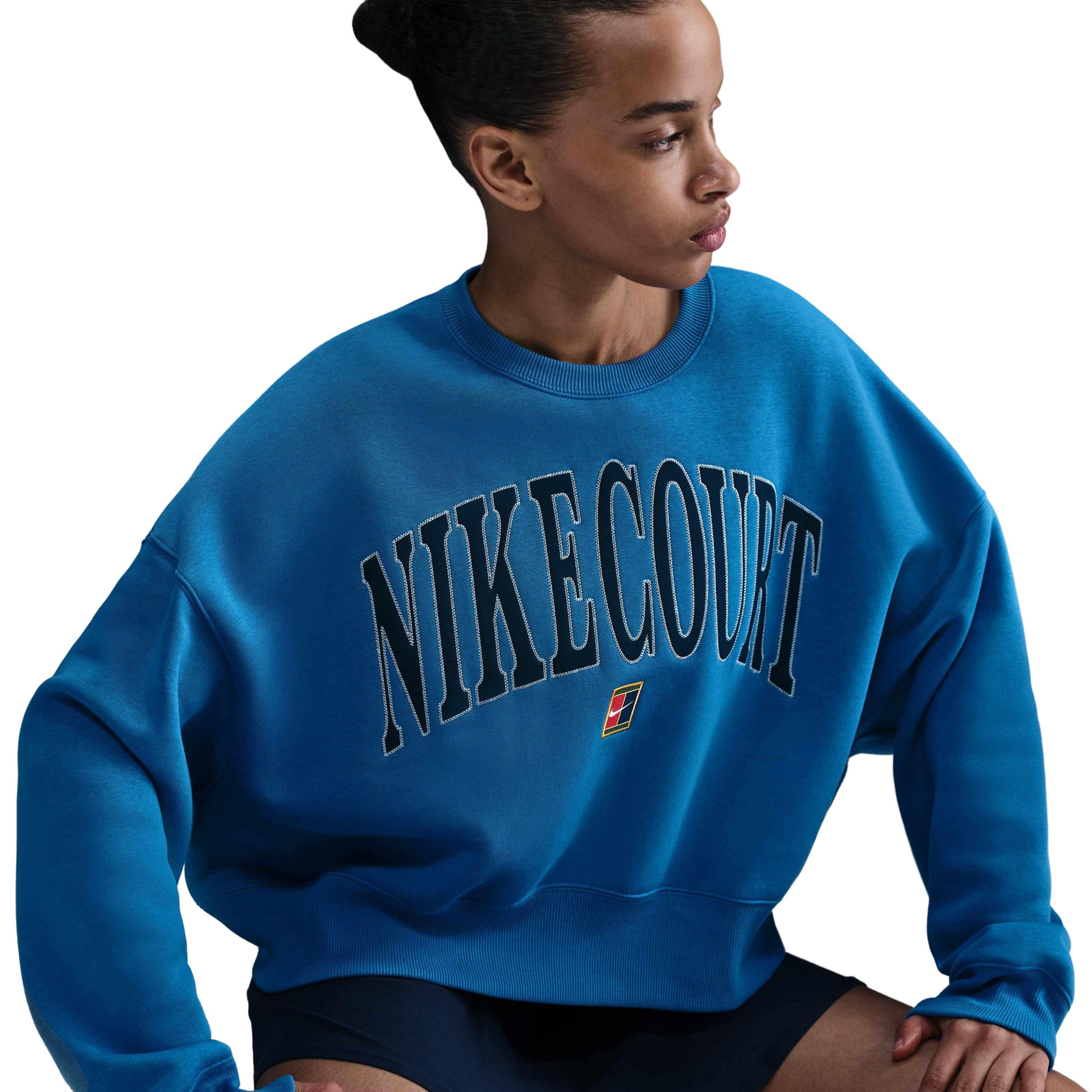 Nike Court Phoenix Fleece Over-Oversized Crewneck Women's Blue Tennis Sweatshirt