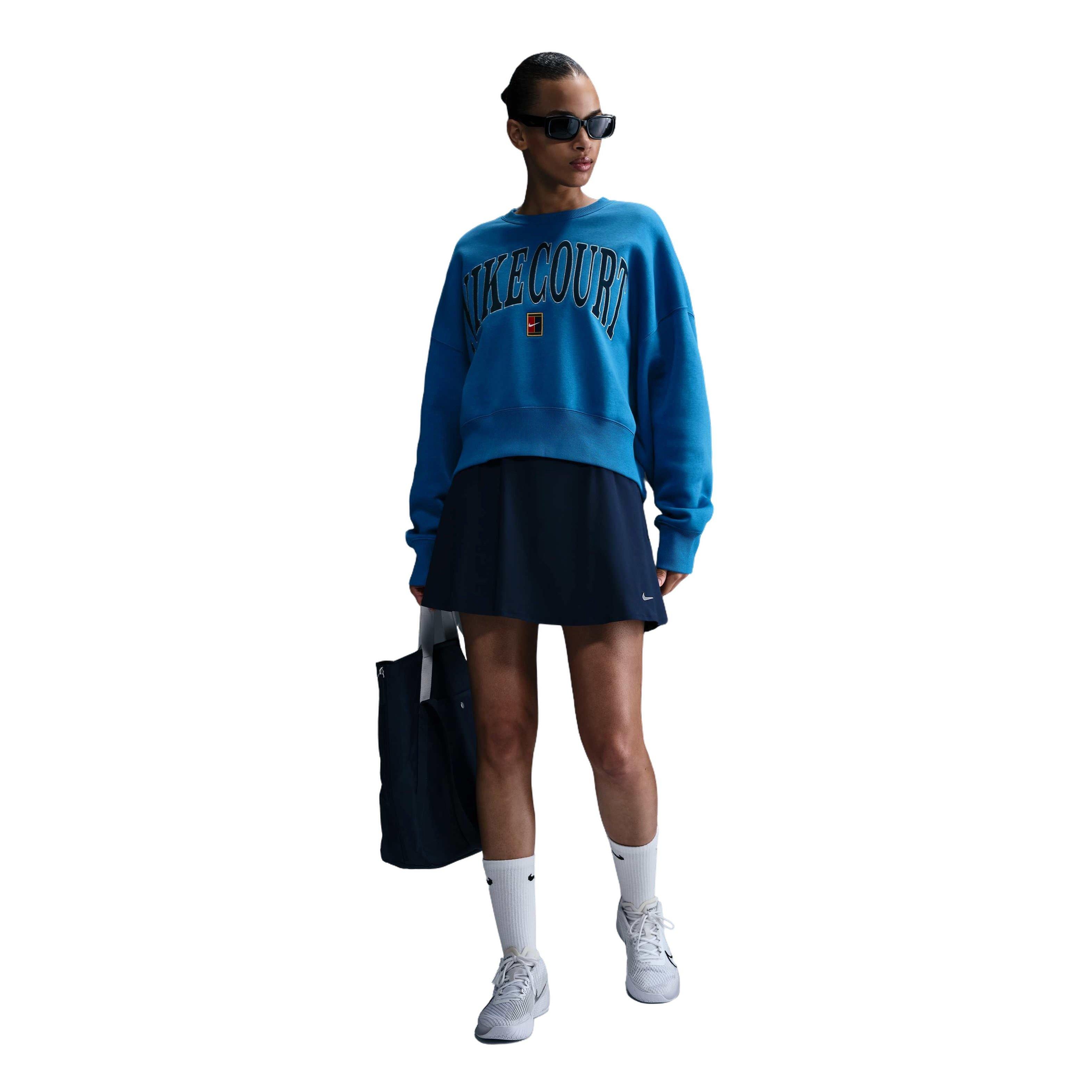 Nike Court Phoenix Fleece Over-Oversized Crewneck Women's Blue Tennis Sweatshirt