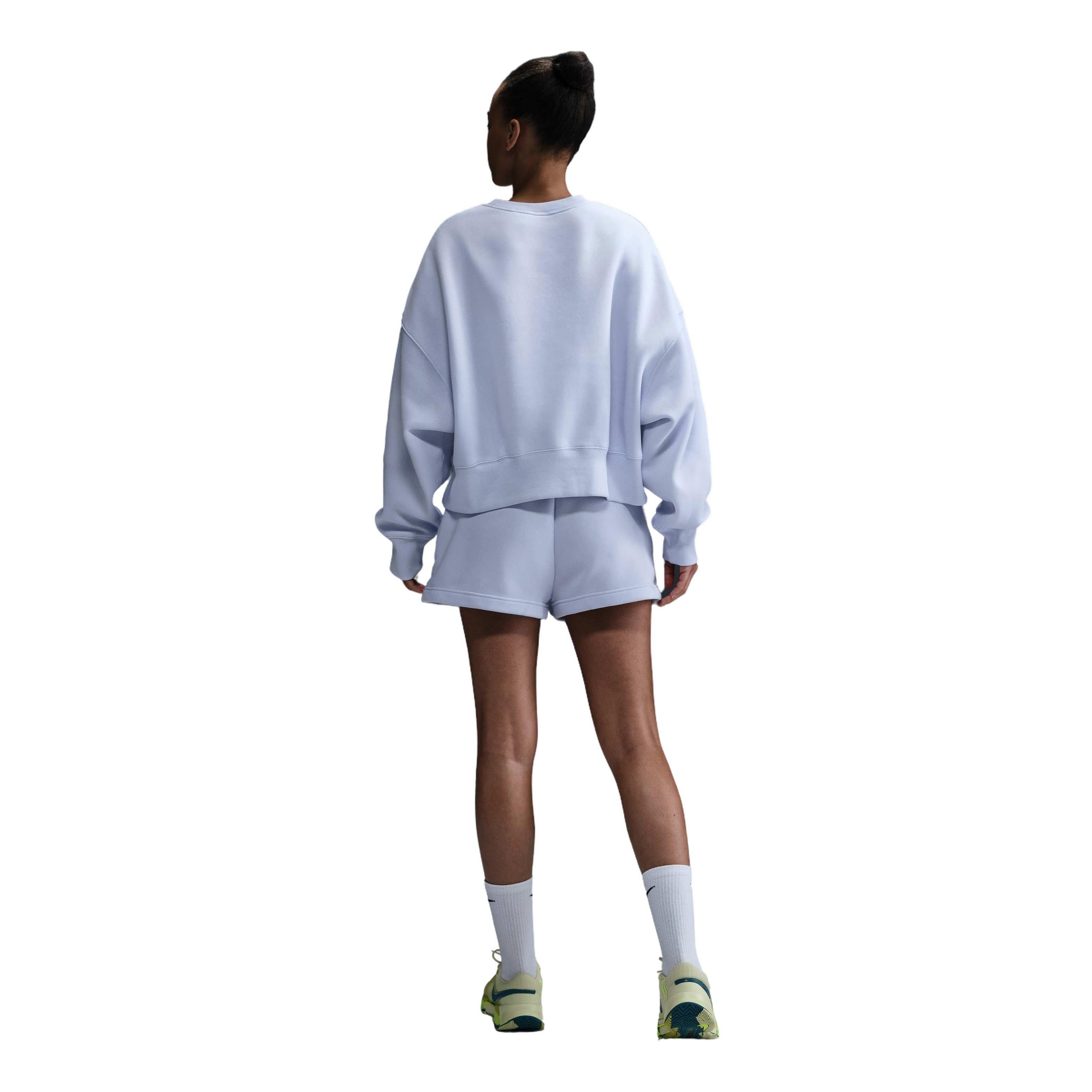 NikeCourt Women's Phoenix Fleece High-Waisted Loose Shorts-Grey - GREY Thumbnail View 5