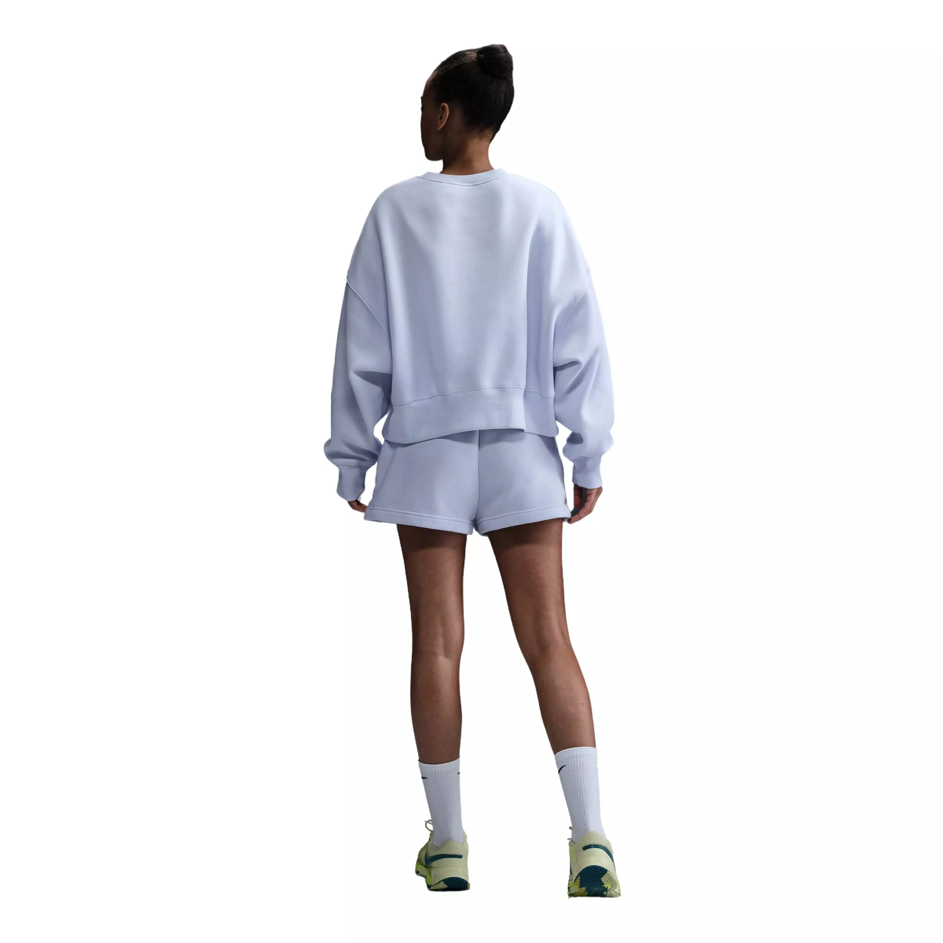 NikeCourt Women's Phoenix Fleece High-Waisted Loose Shorts-Grey - GREY