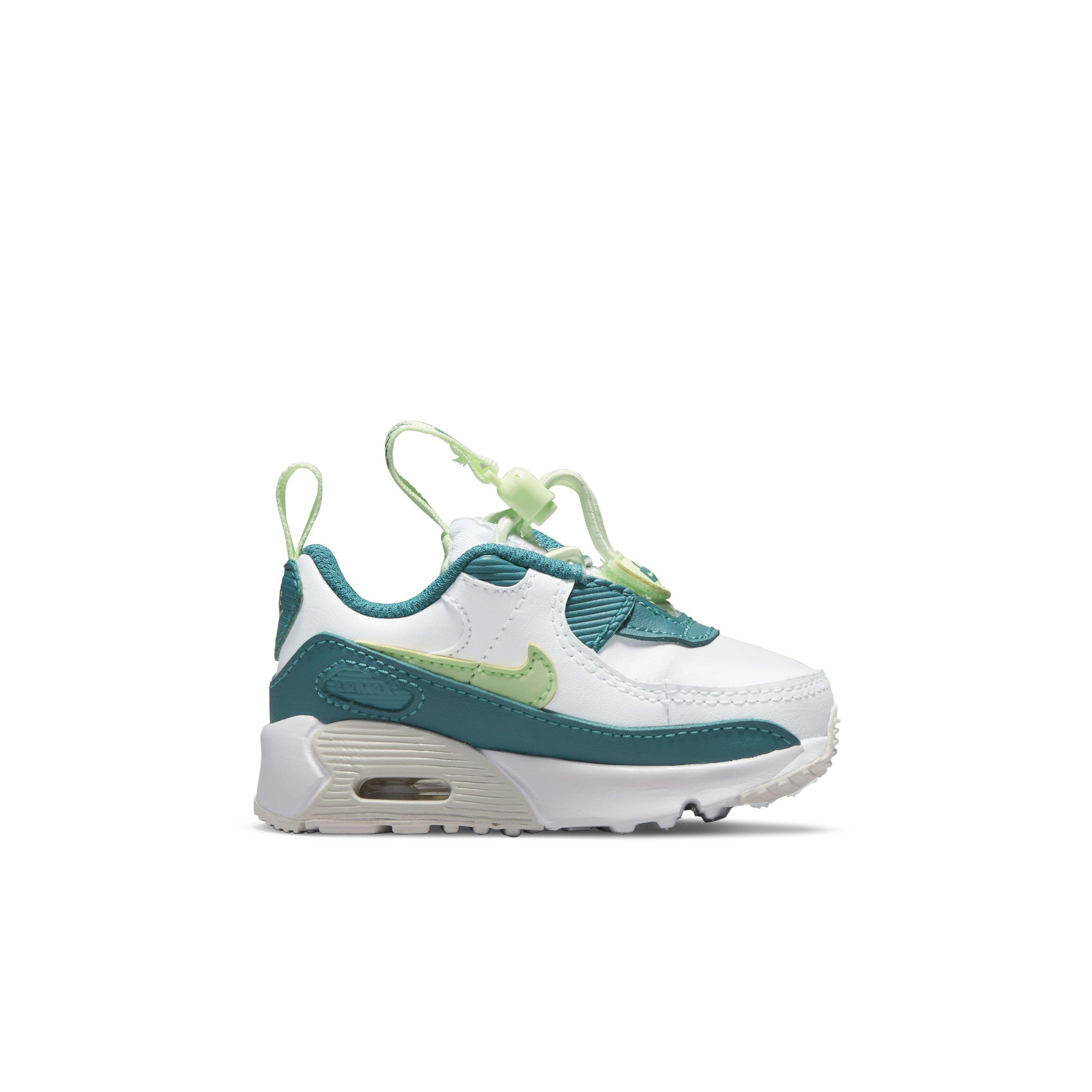 Nike Air Max 90 Toggle "White/Barely Volt/Bright Spruce/Phantom" Infant Boys' Shoe - WHITE/VOLT/SPRUCE/PHANTOM Thumbnail View 1