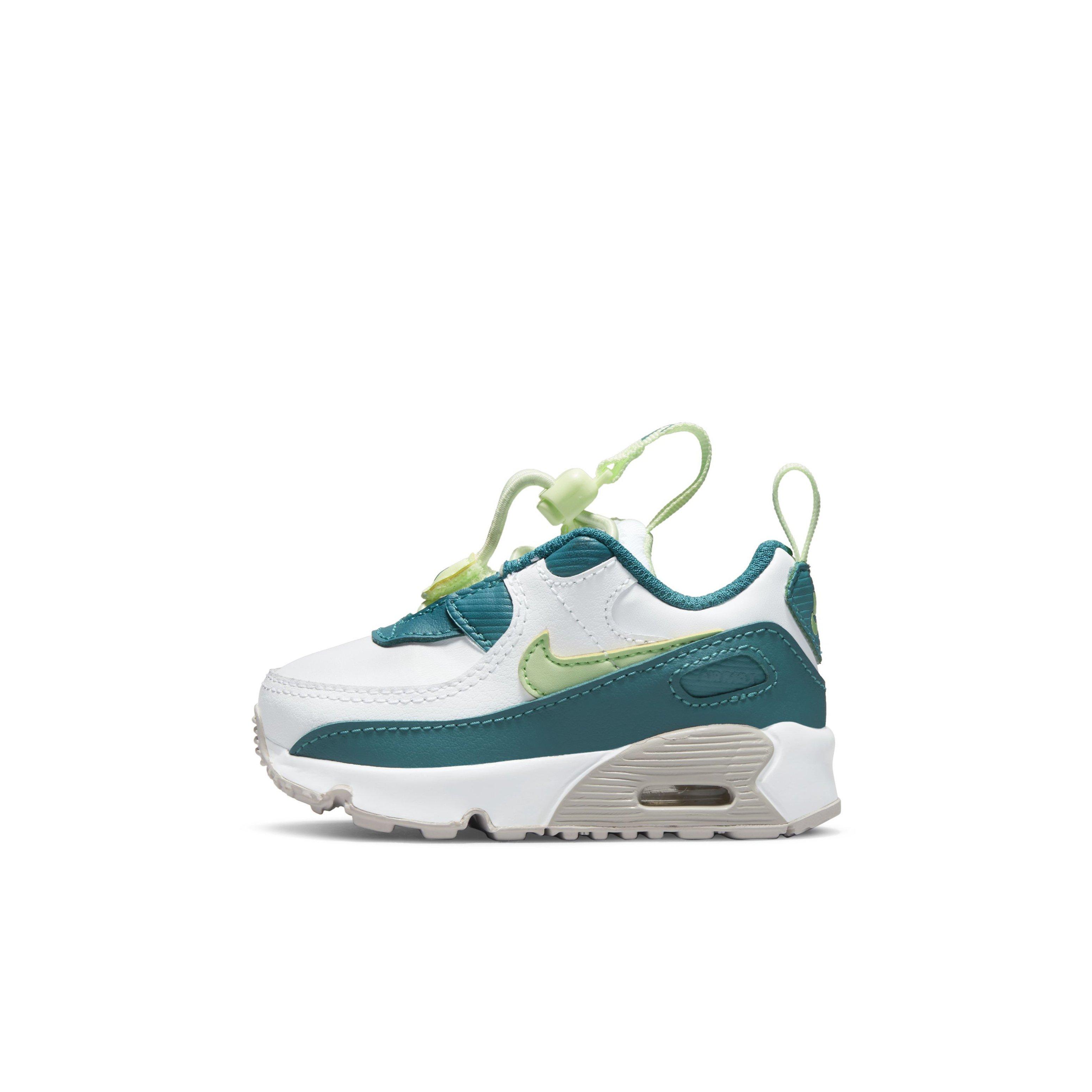 Nike Air Max 90 Toggle "White/Barely Volt/Bright Spruce/Phantom" Infant Boys' Shoe - WHITE/VOLT/SPRUCE/PHANTOM Thumbnail View 2