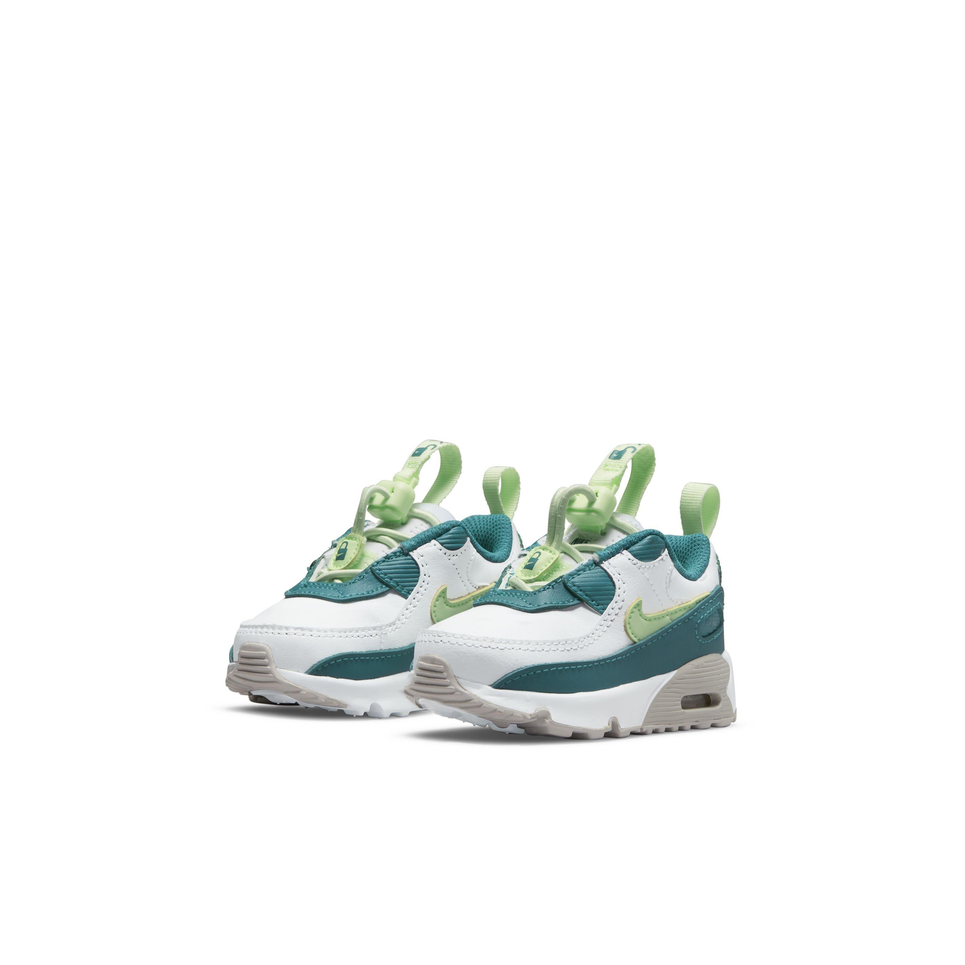 Nike Air Max 90 Toggle "White/Barely Volt/Bright Spruce/Phantom" Infant Boys' Shoe - WHITE/VOLT/SPRUCE/PHANTOM Thumbnail View 3