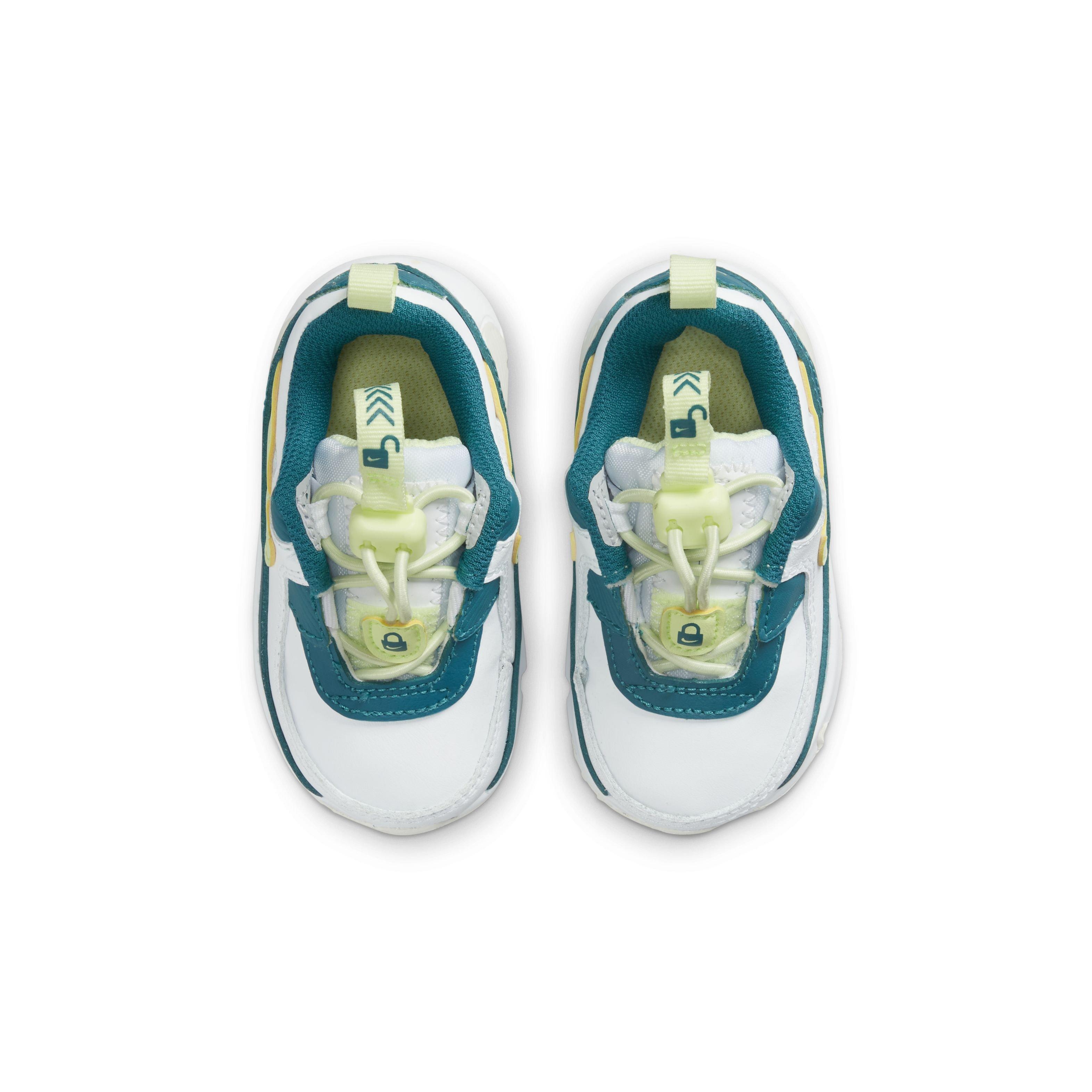 Nike Air Max 90 Toggle "White/Barely Volt/Bright Spruce/Phantom" Infant Boys' Shoe - WHITE/VOLT/SPRUCE/PHANTOM Thumbnail View 4