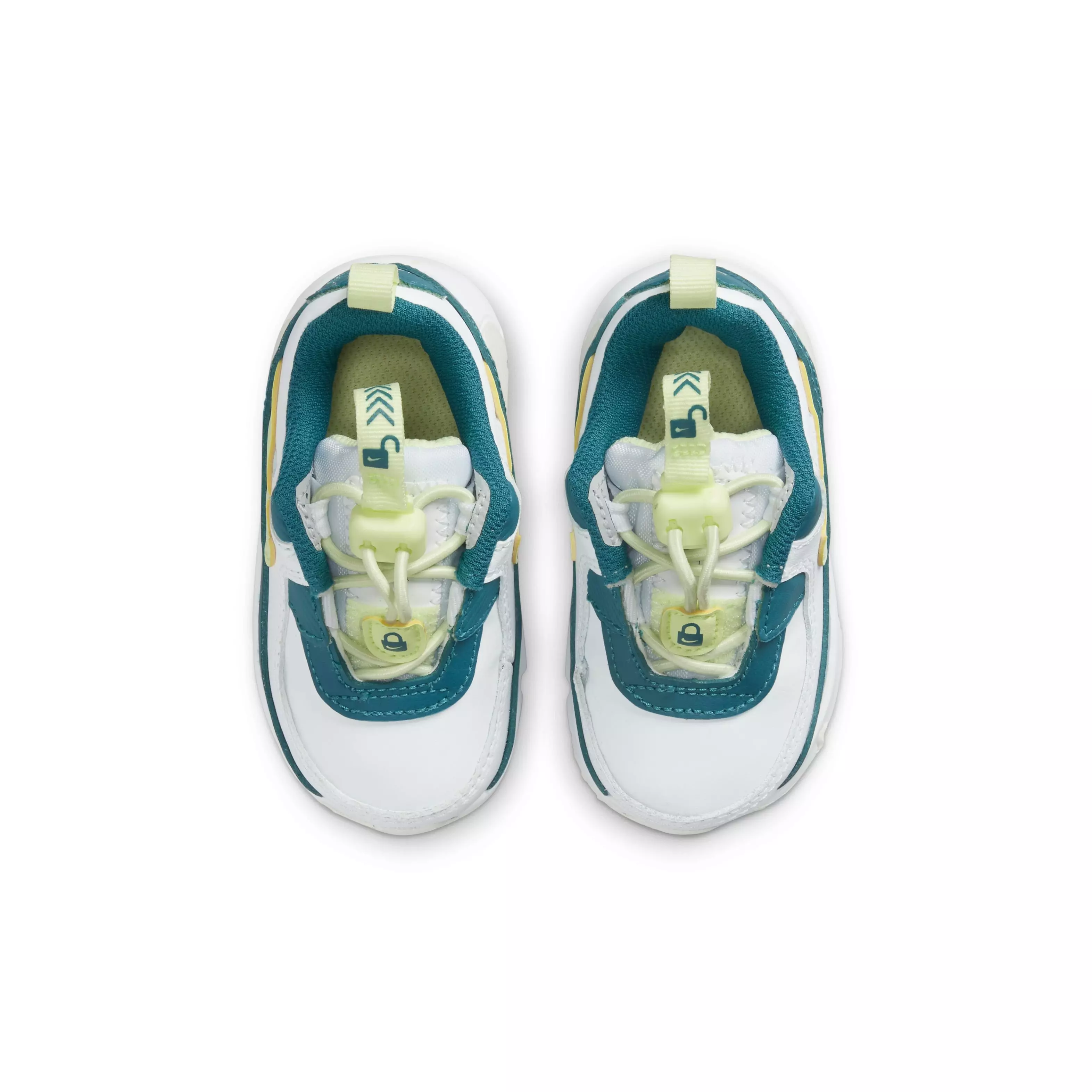 Nike Air Max 90 Toggle "White/Barely Volt/Bright Spruce/Phantom" Infant Boys' Shoe - WHITE/VOLT/SPRUCE/PHANTOM