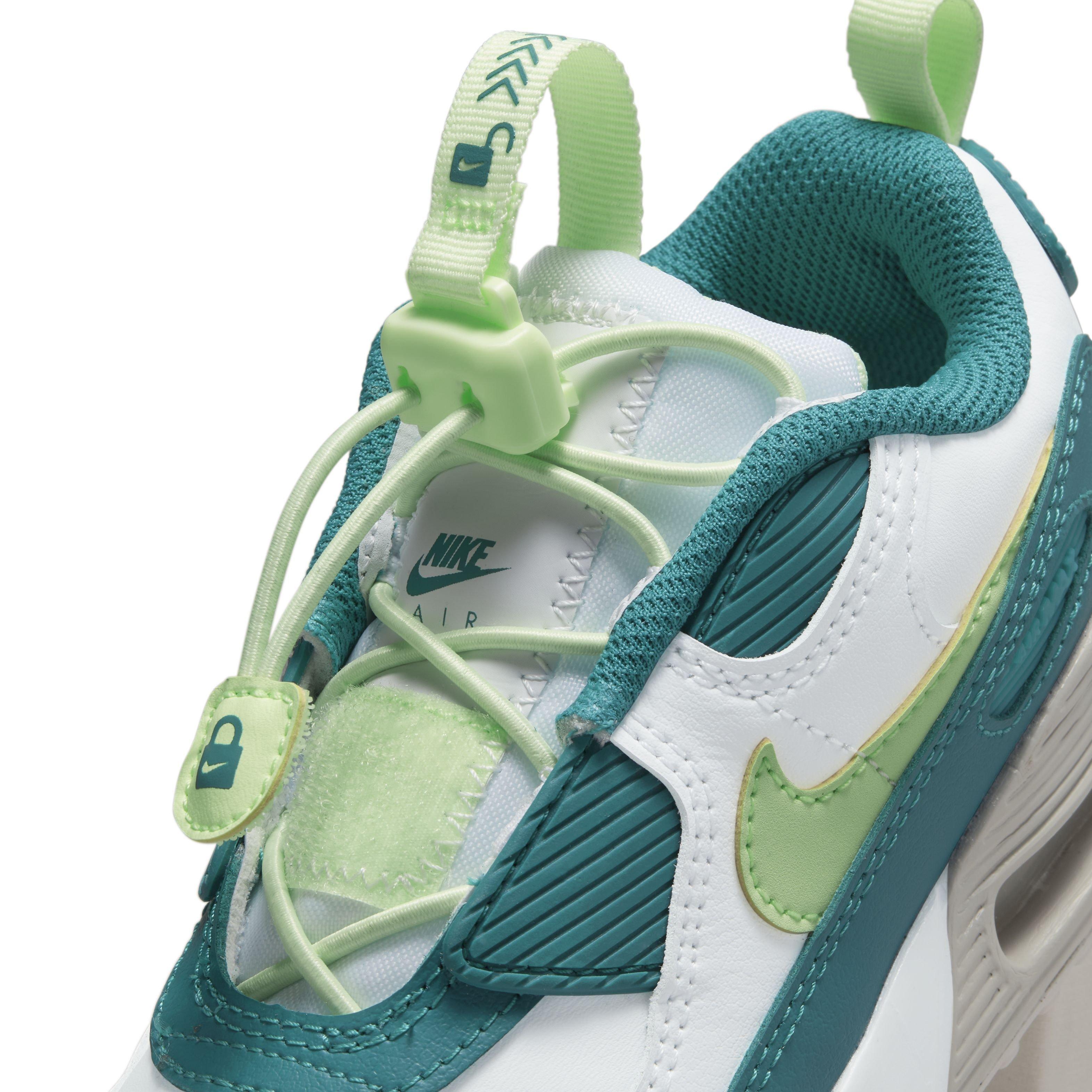 Nike Air Max 90 Toggle "White/Barely Volt/Bright Spruce/Phantom" Infant Boys' Shoe - WHITE/VOLT/SPRUCE/PHANTOM Thumbnail View 8