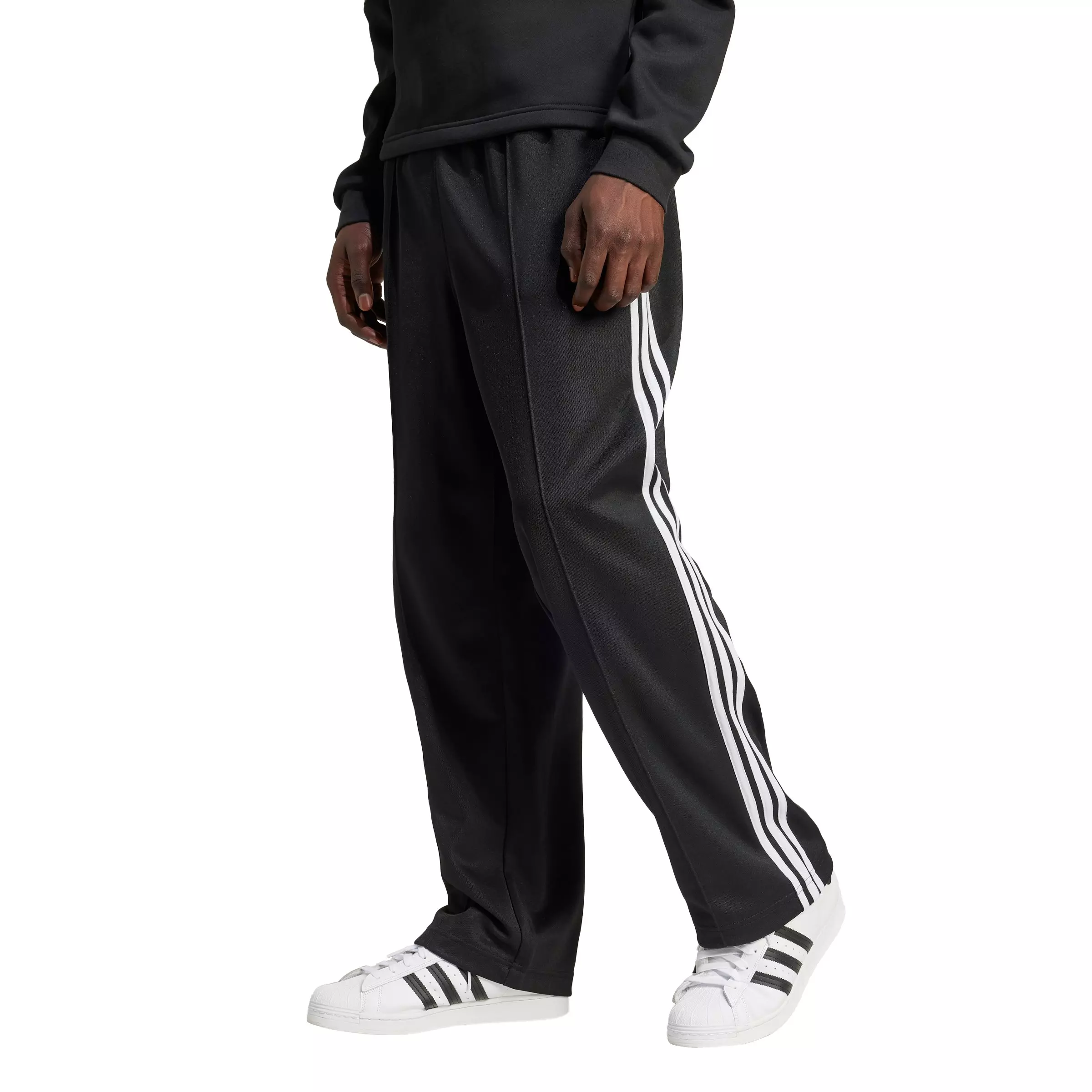 adidas Originals Men's Adicolor Baggy Fit Firebird Track Pants - Black - BLACK