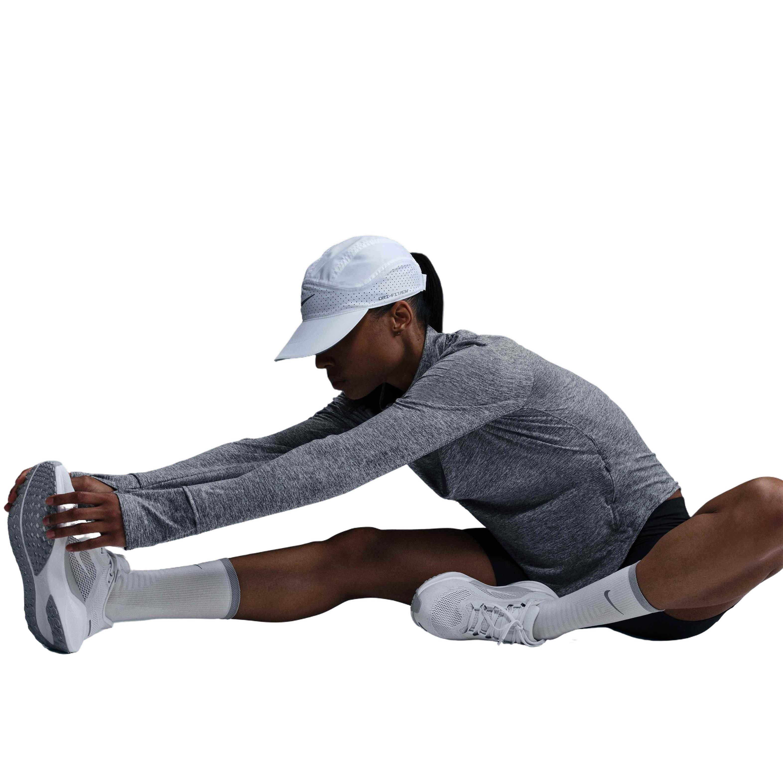 Nike Women's Swift Dri-FIT UV 1/4-Zip Running Top - Grey/Heather - GREY/HEATHER Thumbnail View 3