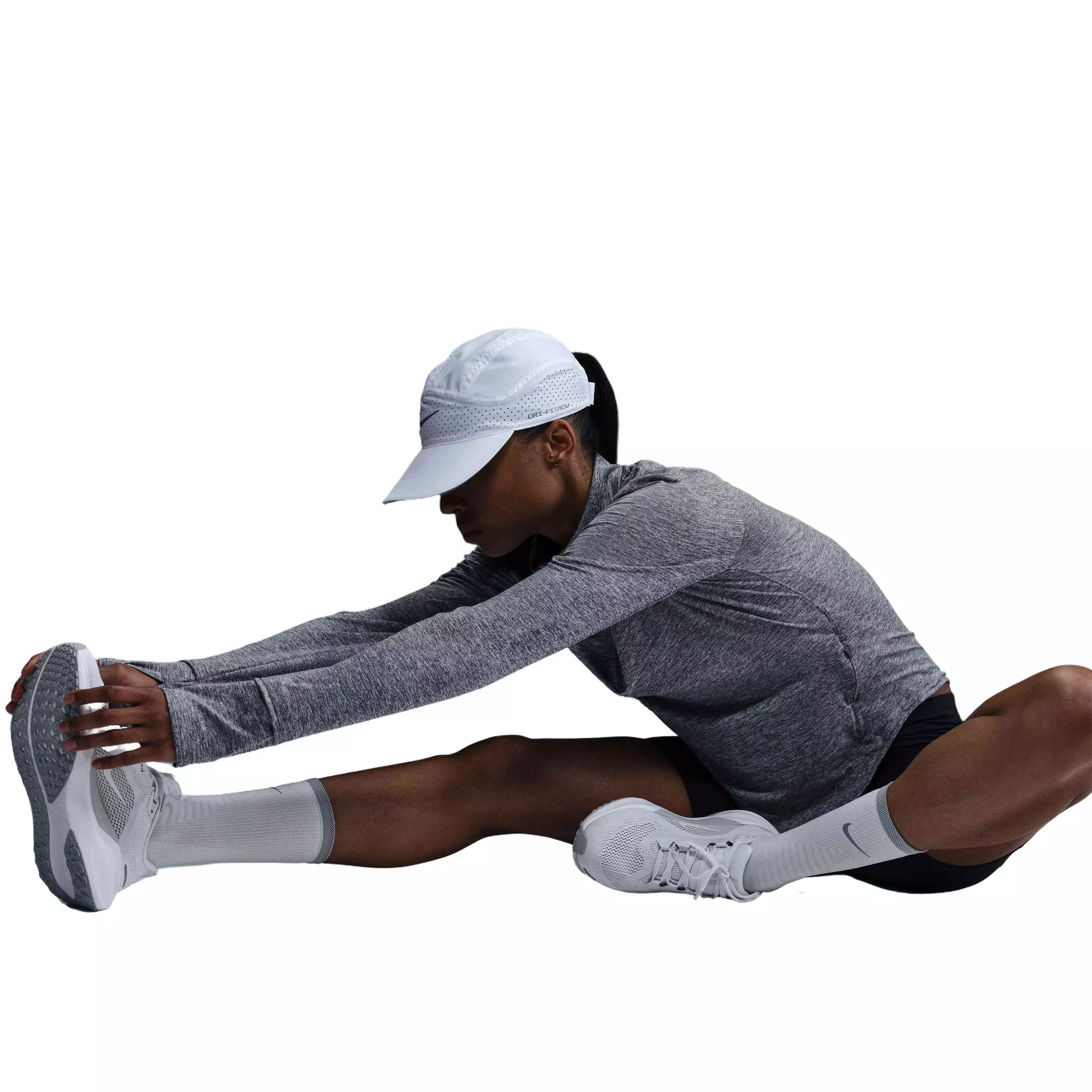 Nike Women's Swift Dri-FIT UV 1/4-Zip Running Top - Grey/Heather - GREY/HEATHER