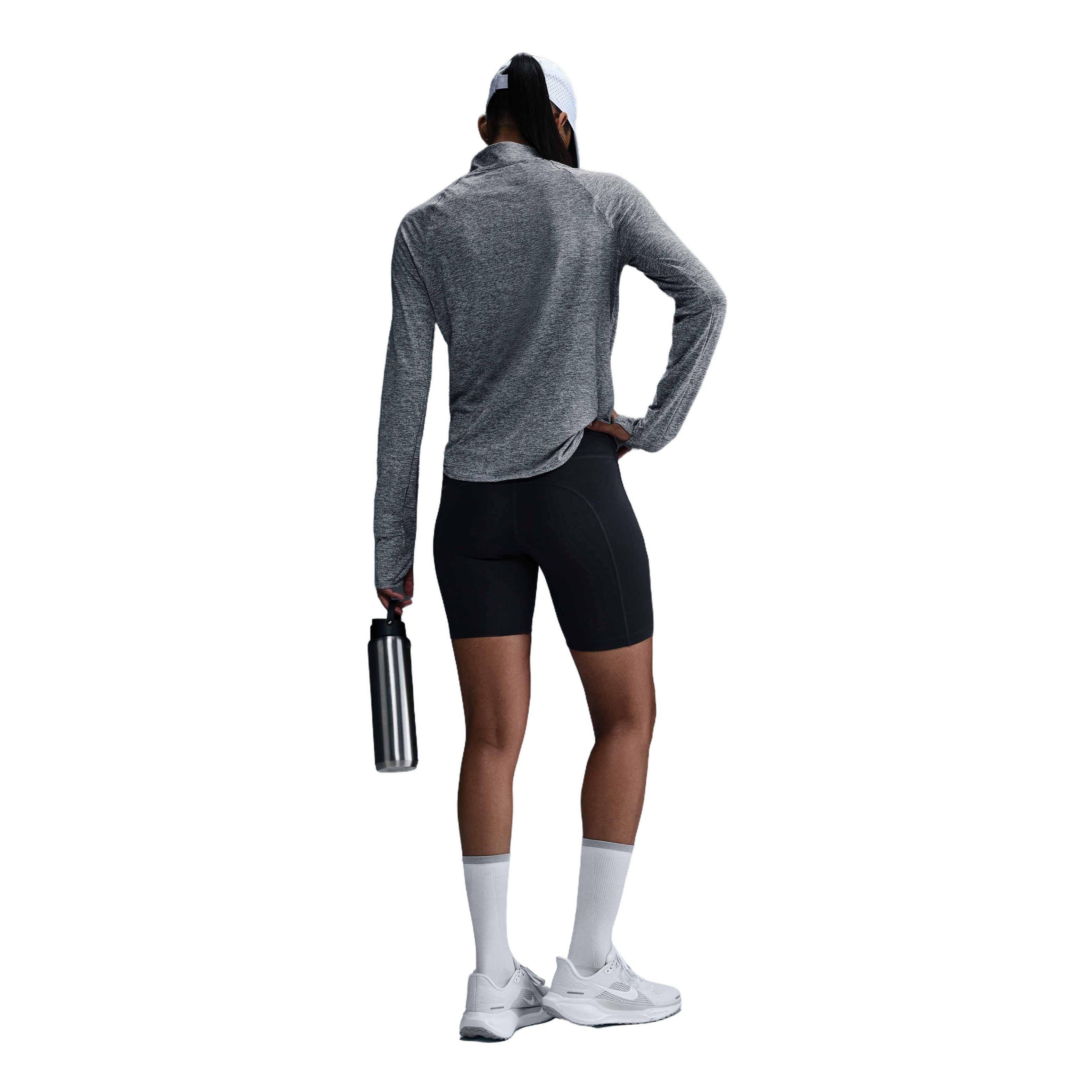 Nike Women's Swift Dri-FIT UV 1/4-Zip Running Top - Grey - GREY Thumbnail View 5