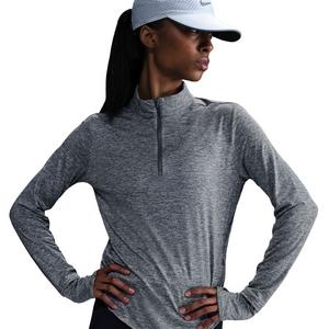 Nike Women's Swift Dri-FIT UV 1/4-Zip Running Top-Grey