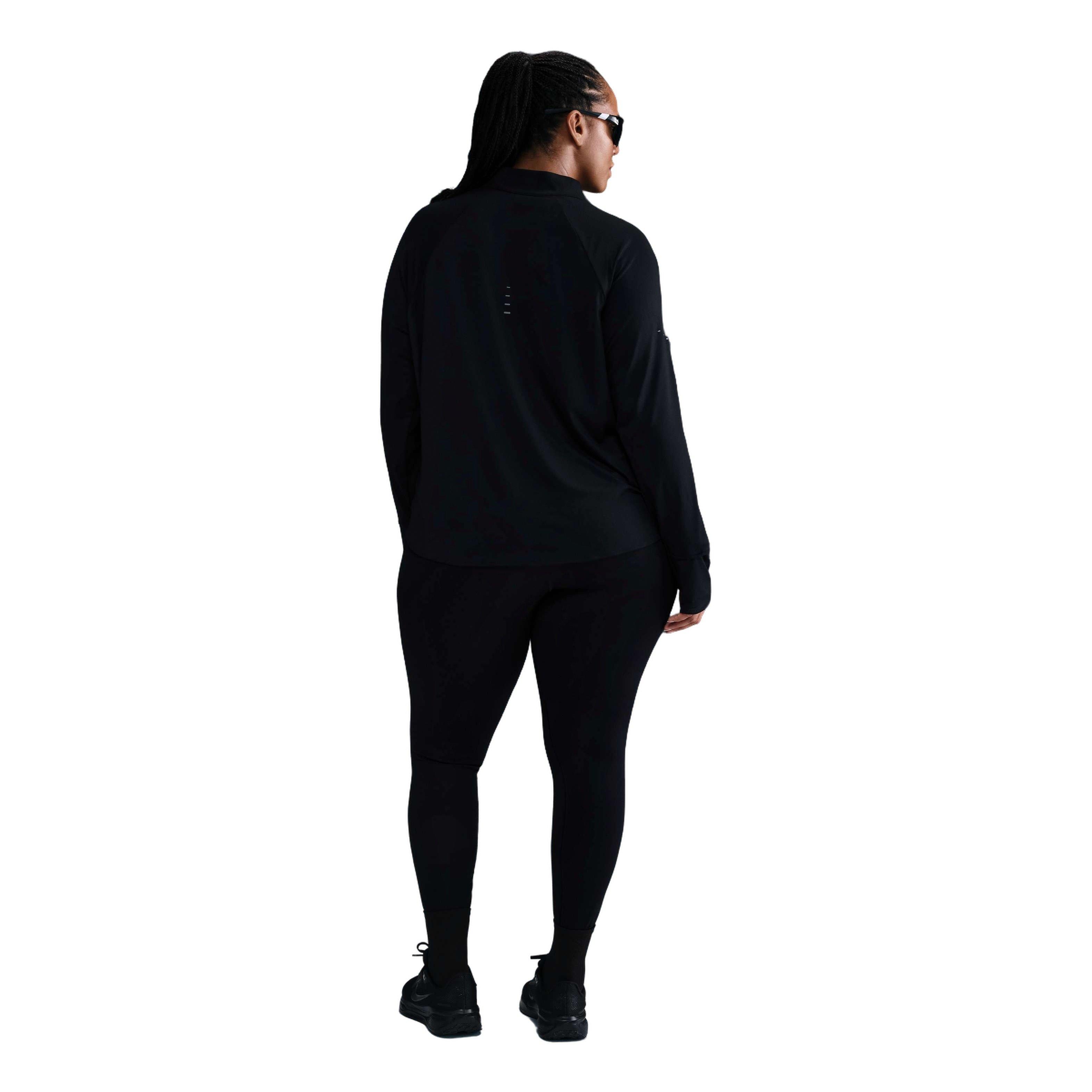Nike Women's Swift Dri-FIT UV 1/4-Zip Running Top-Black - BLACK Thumbnail View 5