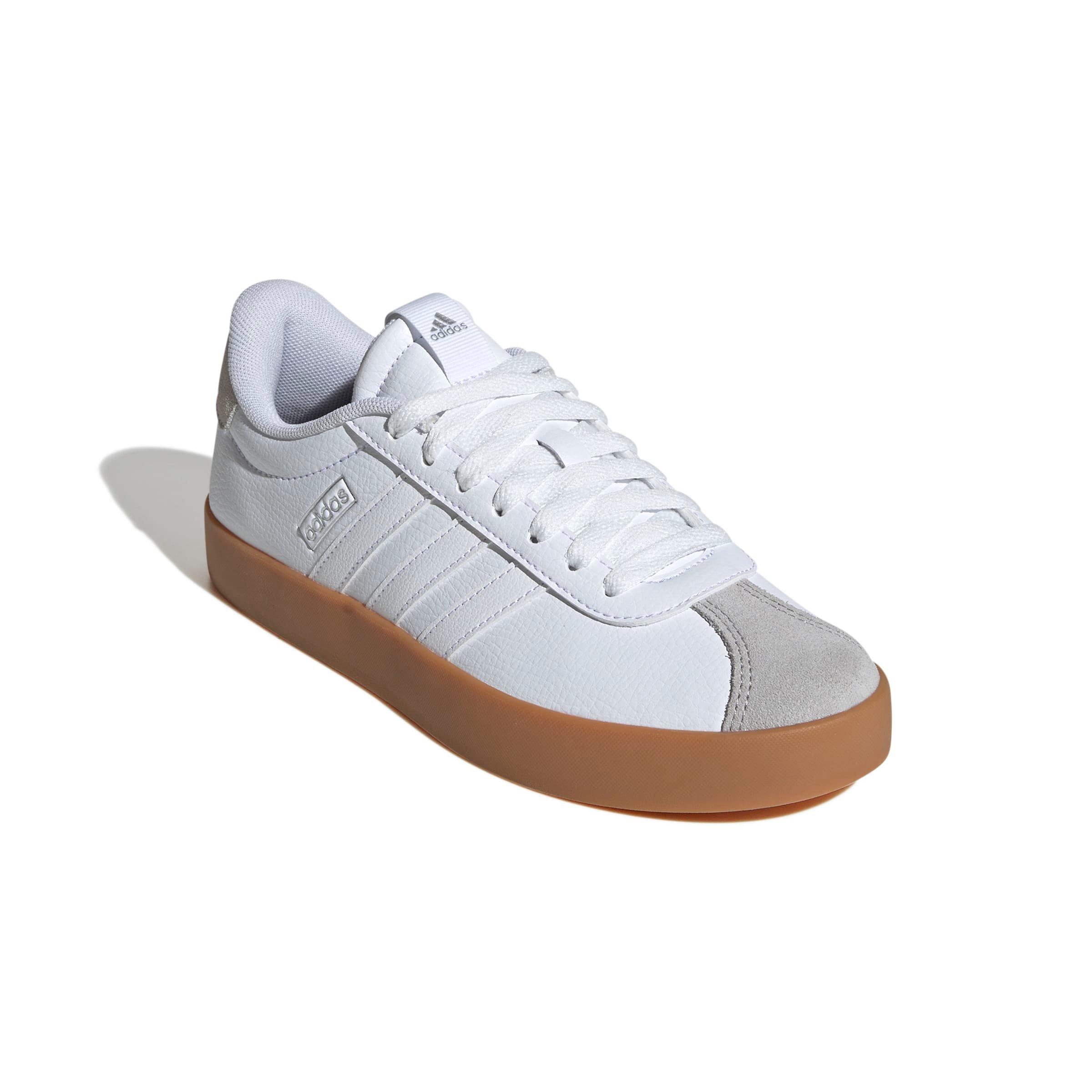 adidas VL Court 3.0 "Ftwr White/Ftwr White/Silver Metallic" Women's Shoe - WHITE/WHITE/SILVER