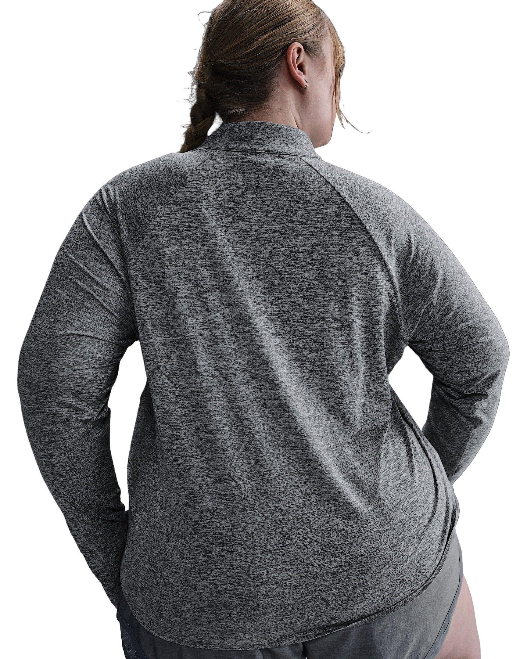 Nike Women's Swift 1/4-Zip Dri-FIT UV Running Top -Grey - GREY Thumbnail View 2