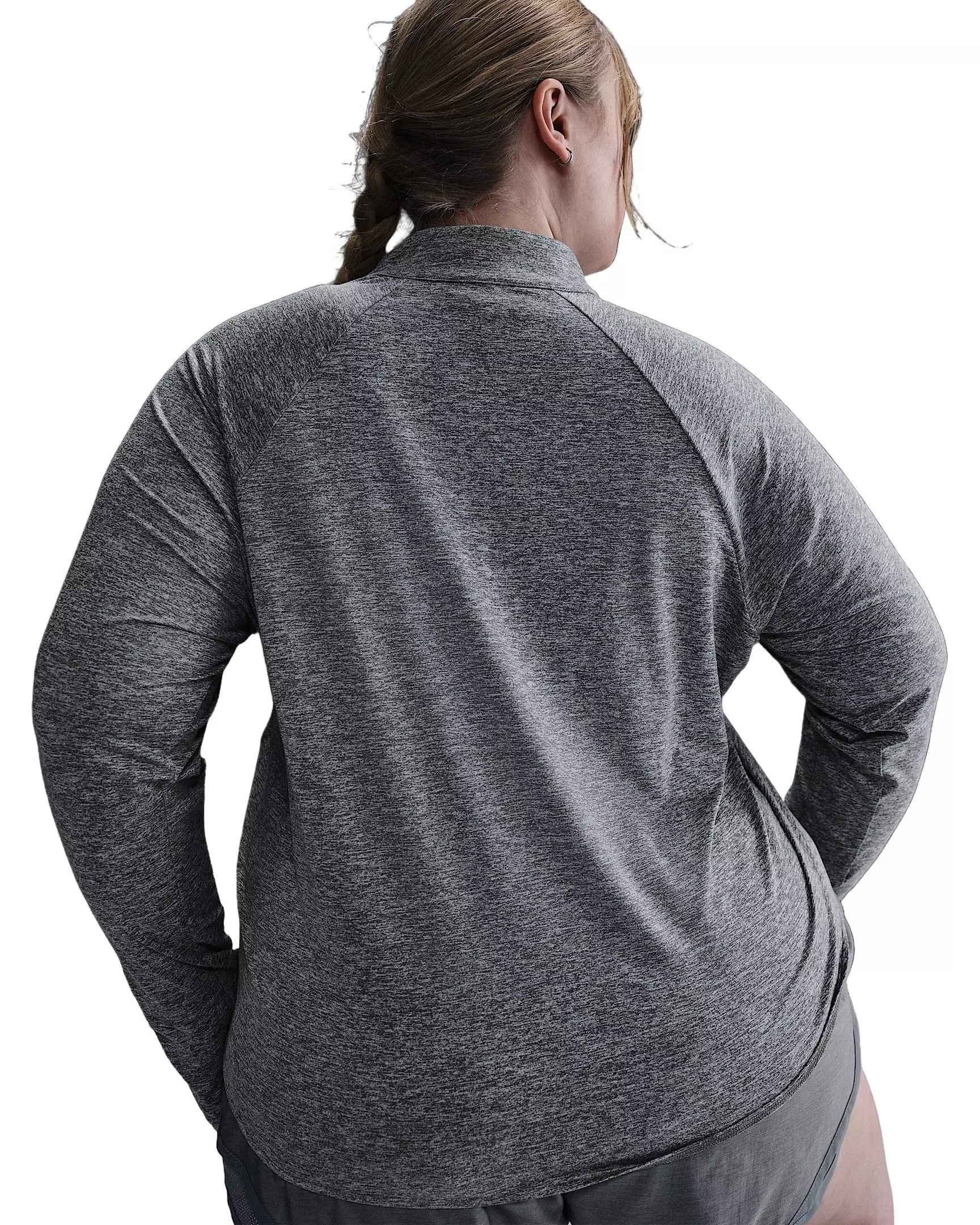 Nike Women's Swift 1/4-Zip Dri-FIT UV Running Top -Grey - GREY