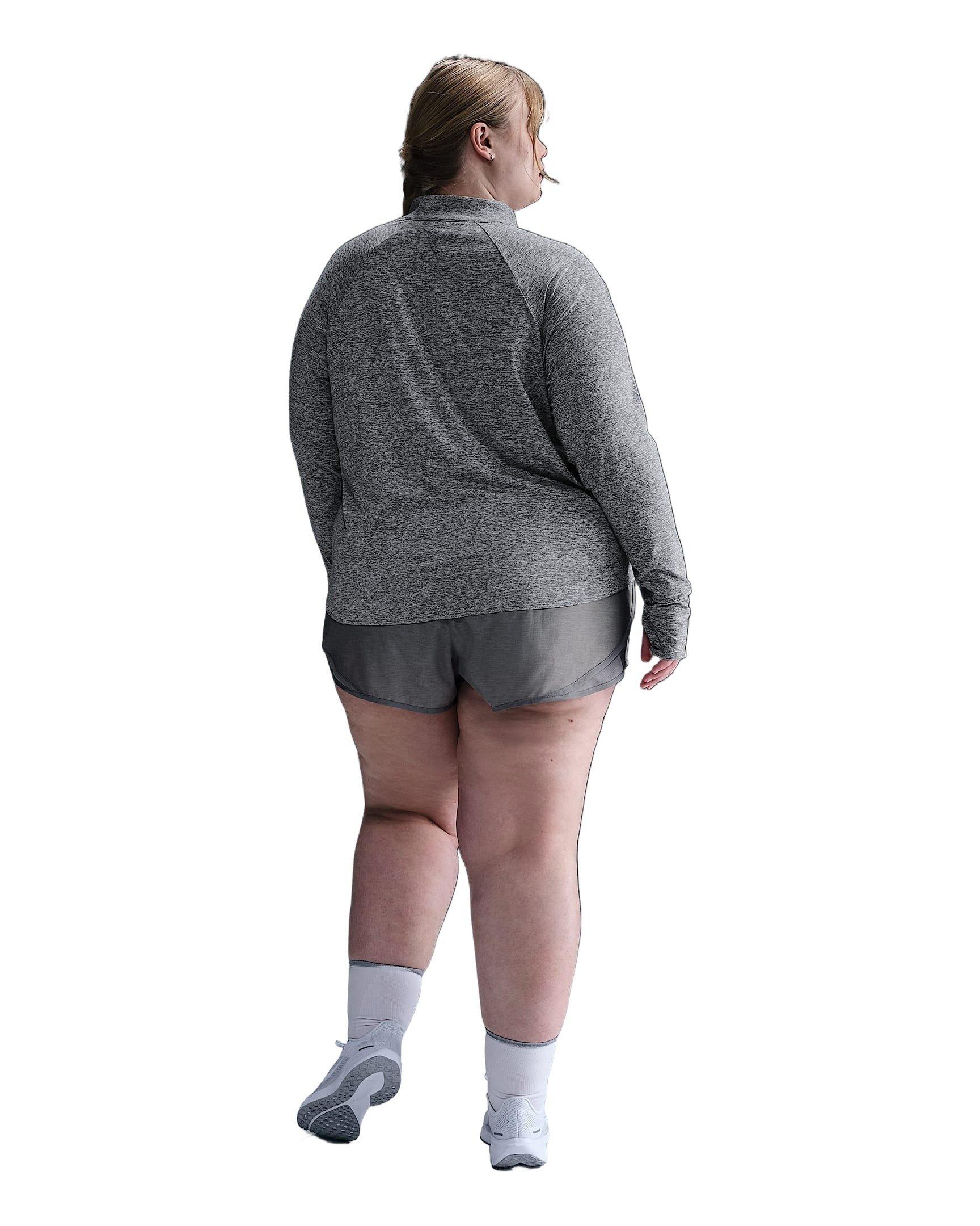 Nike Women's Swift 1/4-Zip Dri-FIT UV Running Top -Grey - GREY Thumbnail View 5