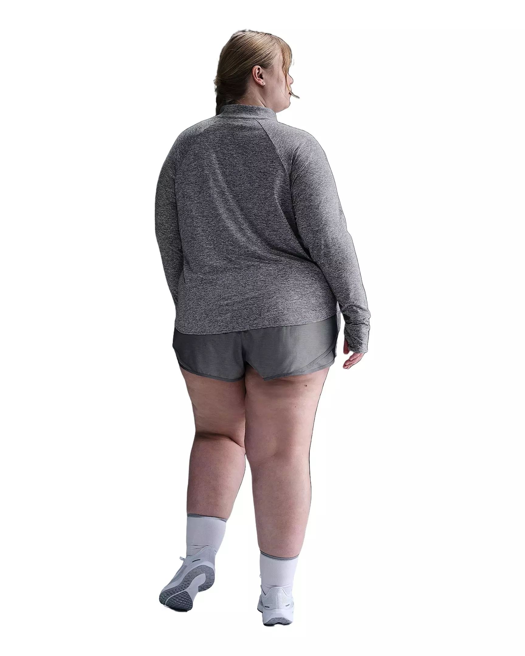 Nike Women's Swift 1/4-Zip Dri-FIT UV Running Top -Grey - GREY