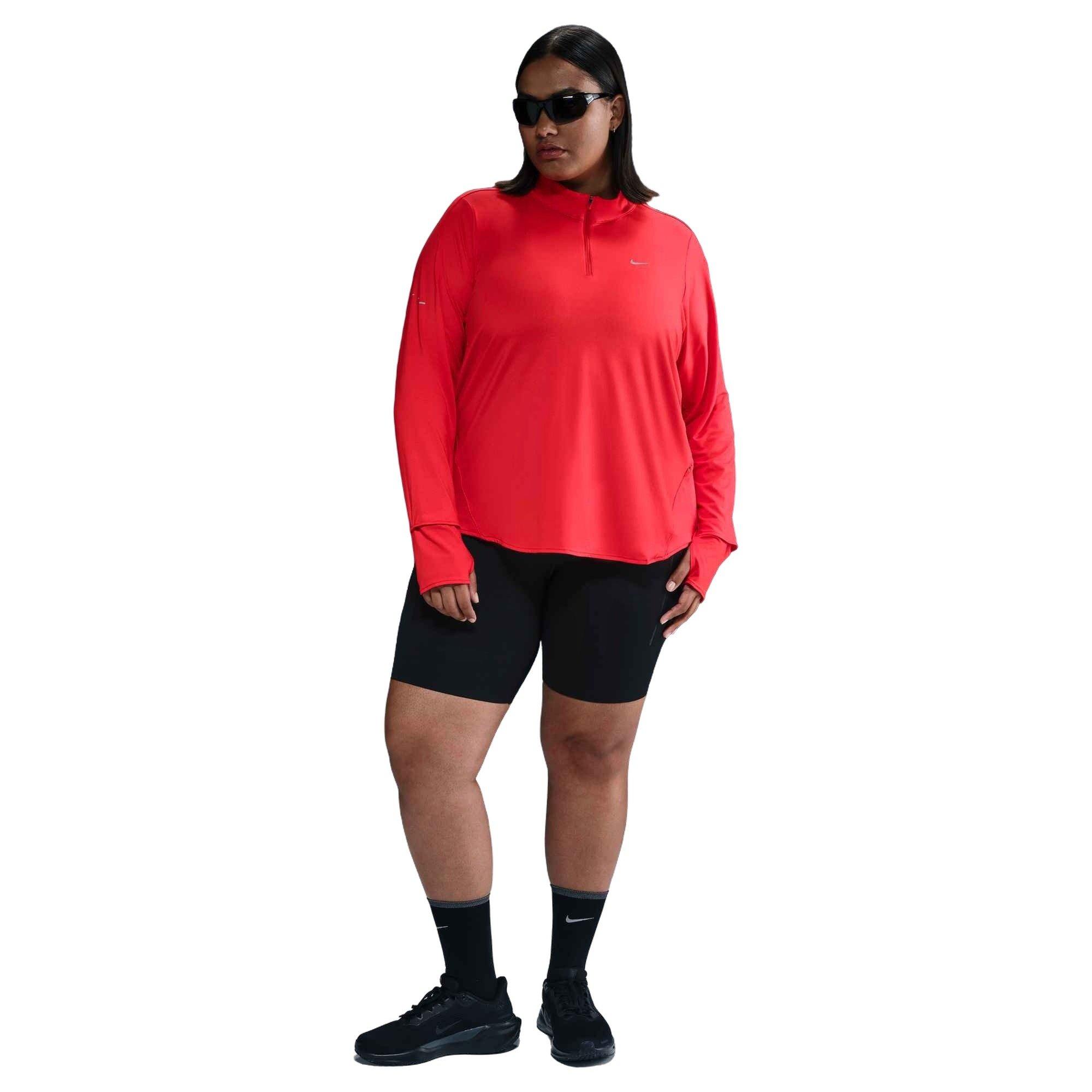 Nike Women's Swift 1/4-Zip Dri-FIT UV Running Top -Red - RED Thumbnail View 1