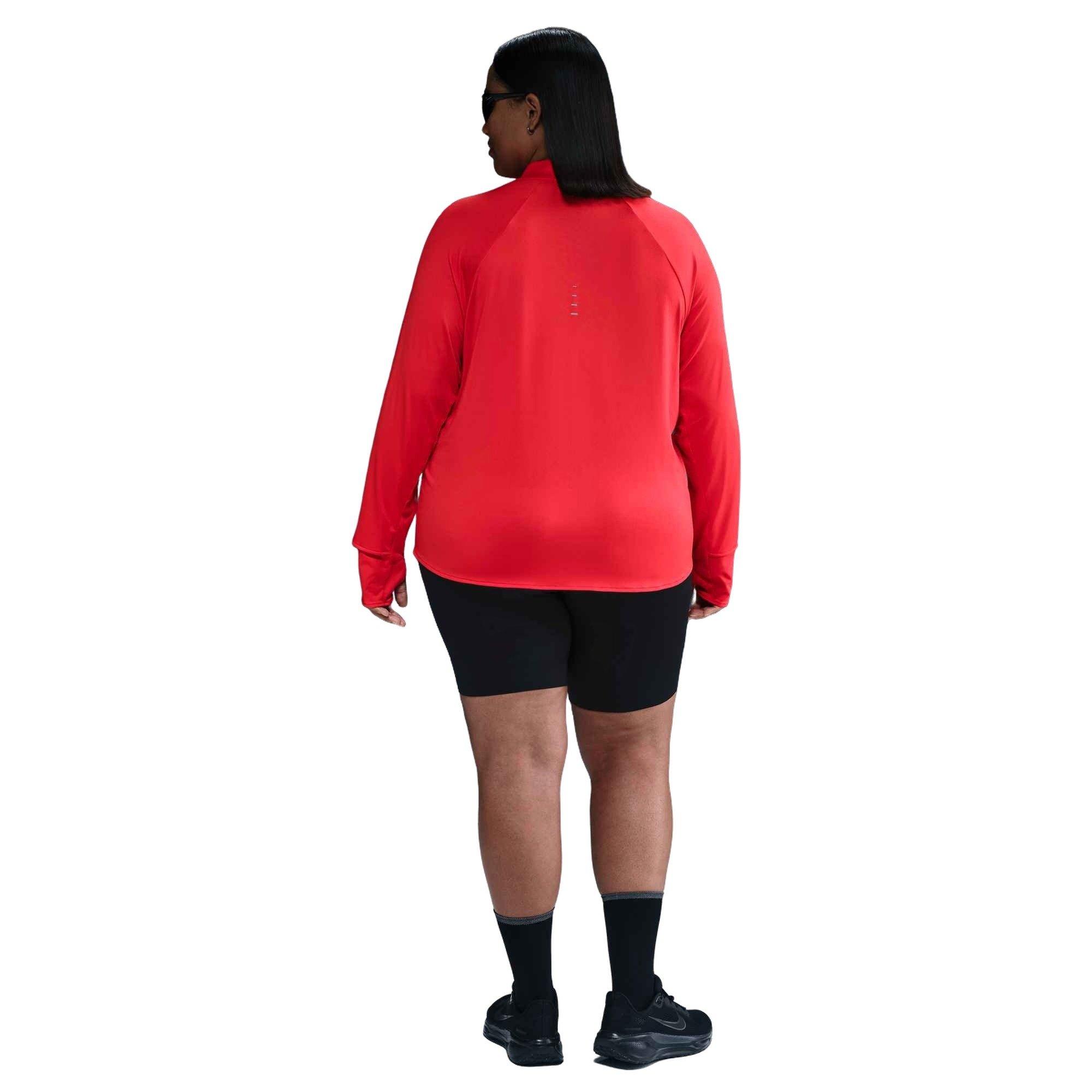 Nike Women's Swift 1/4-Zip Dri-FIT UV Running Top -Red - RED Thumbnail View 2