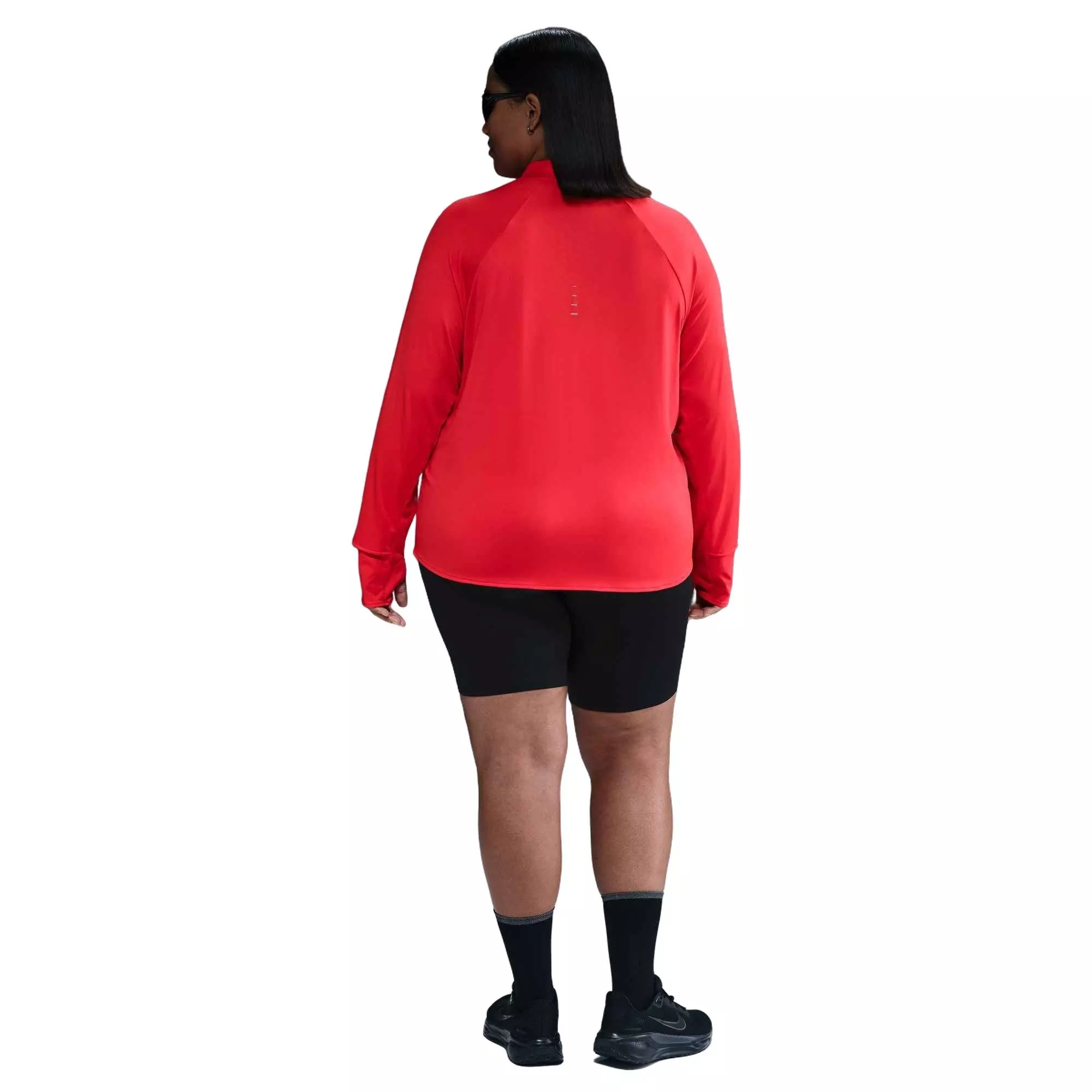 Nike Women's Swift 1/4-Zip Dri-FIT UV Running Top -Red - RED