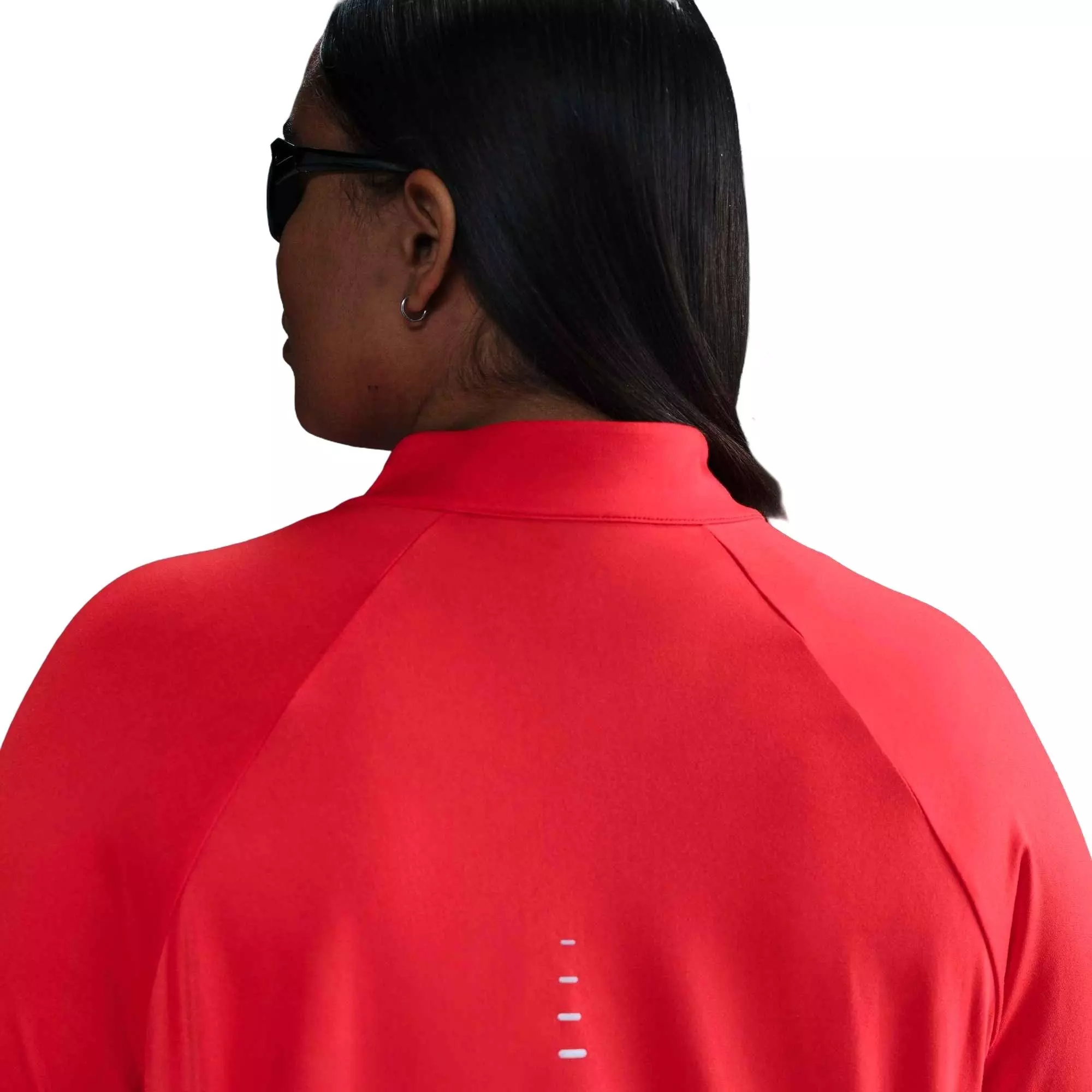 Nike Women's Swift 1/4-Zip Dri-FIT UV Running Top -Red - RED