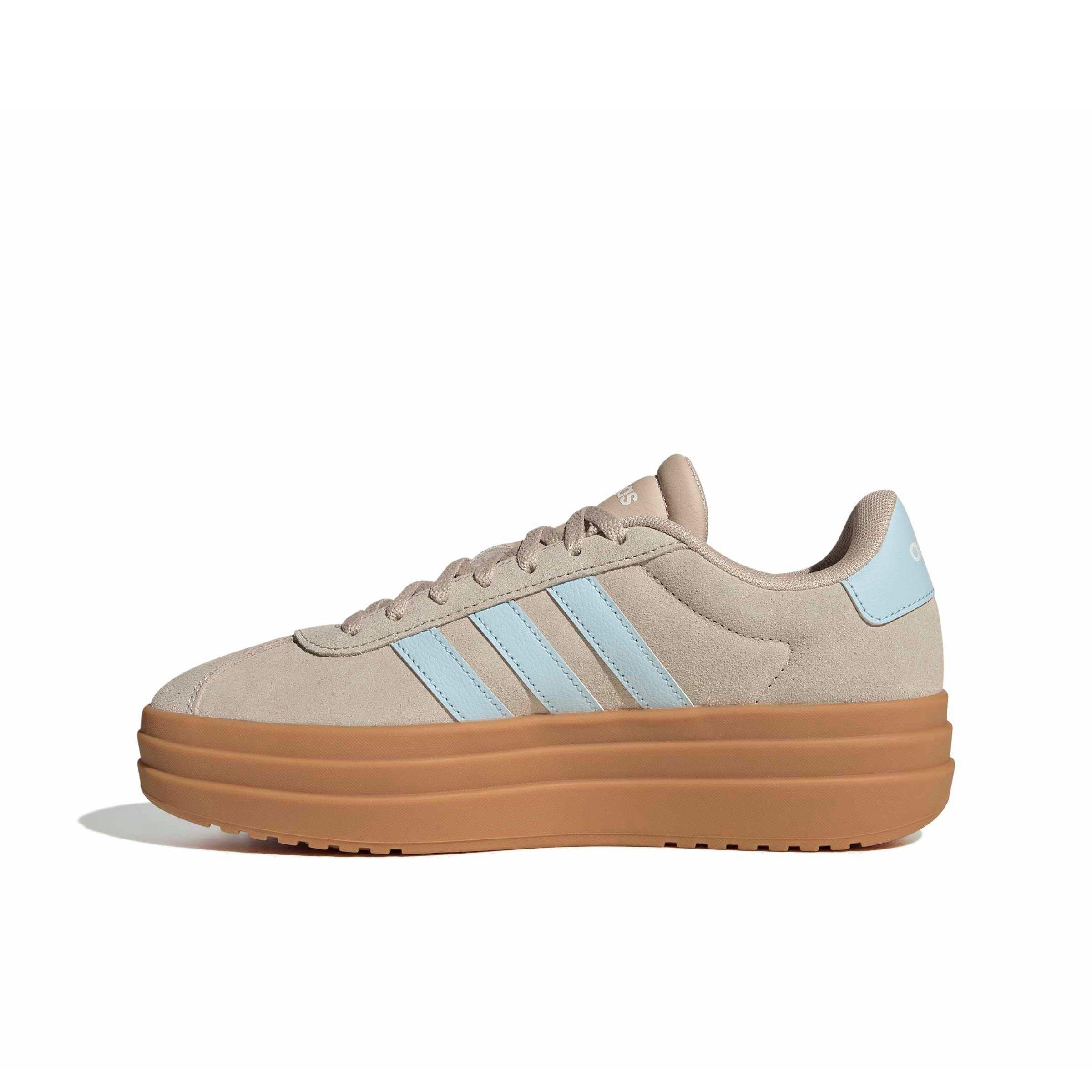 adidas VL Court Bold "Wonder Beige/Ice Blue/Gold Metallic" Women's Shoe - BEIGE/BLUE/GOLD