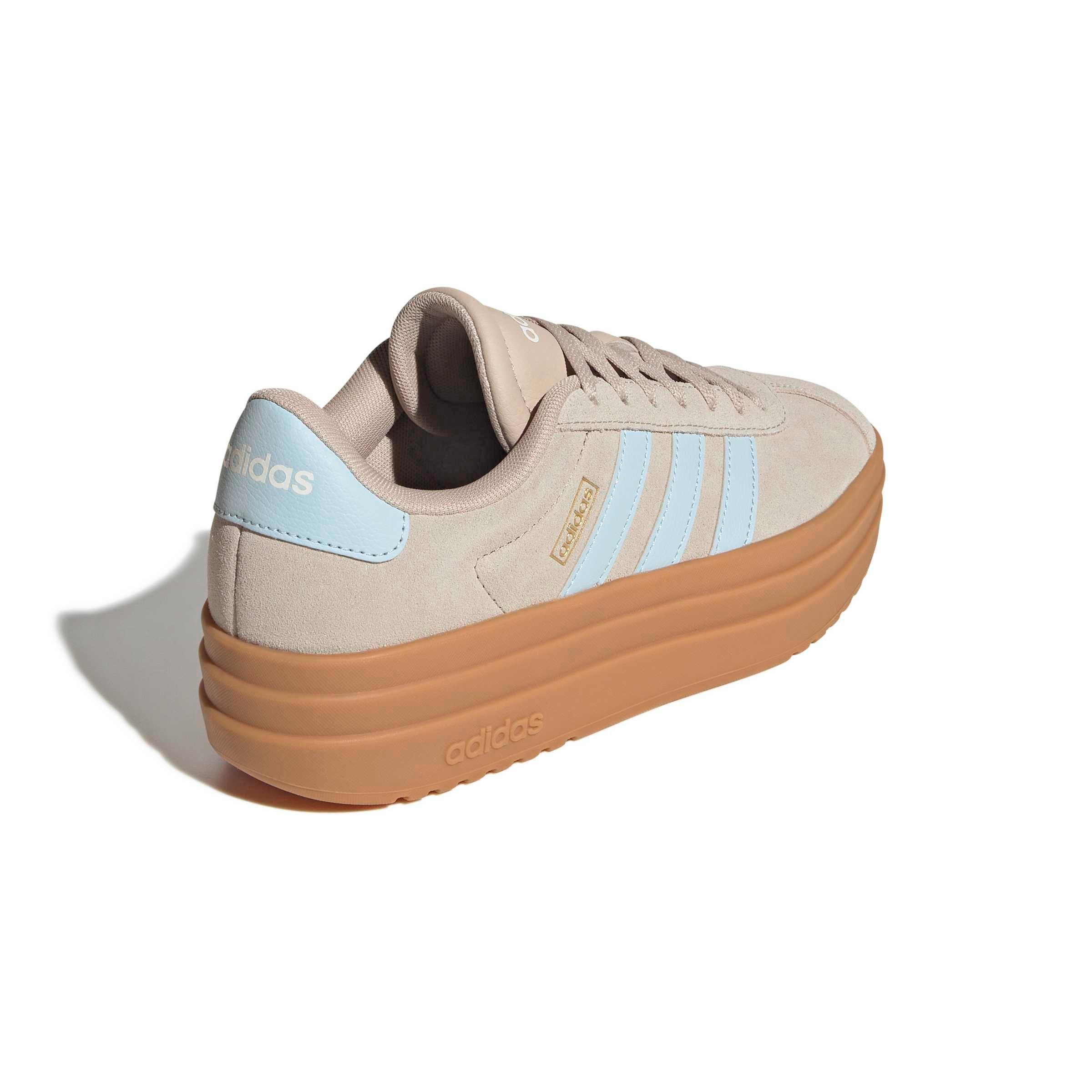 adidas VL Court Bold "Wonder Beige/Ice Blue/Gold Metallic" Women's Shoe - BEIGE/BLUE/GOLD