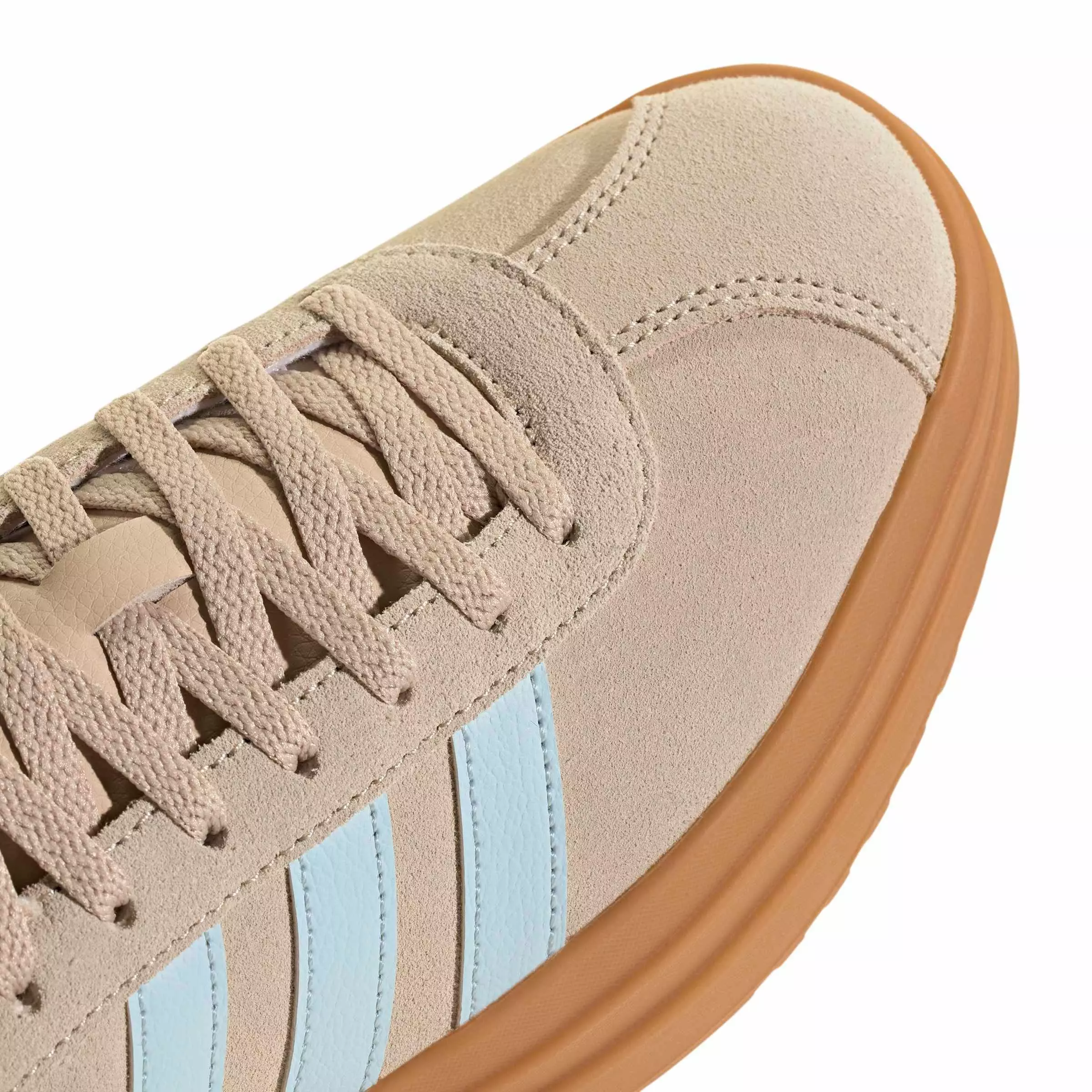 adidas VL Court Bold "Wonder Beige/Ice Blue/Gold Metallic" Women's Shoe - BEIGE/BLUE/GOLD