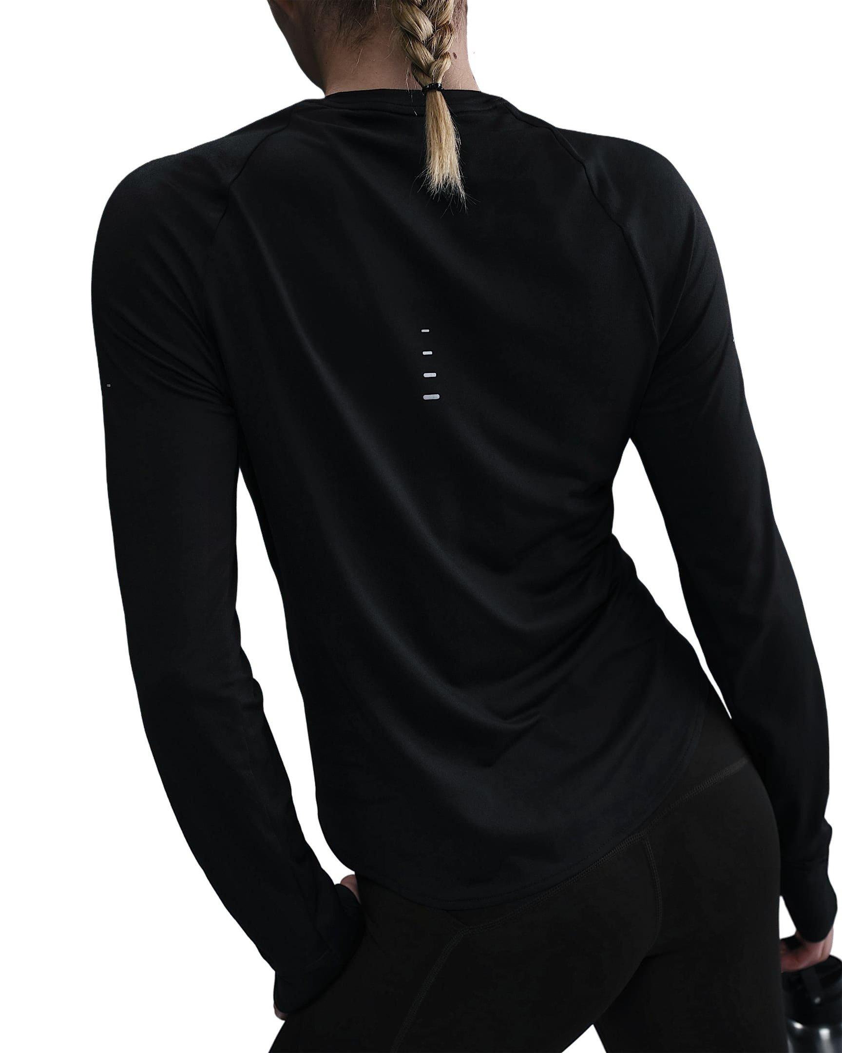 Nike Women's Swift Dri-FIT UV Long-Sleeve Crew-Neck Running Top - Black - BLACK Thumbnail View 2