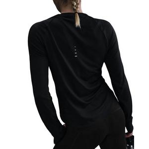 Nike Women's Swift Dri-FIT UV Long-Sleeve Crew-Neck Running Top -Black