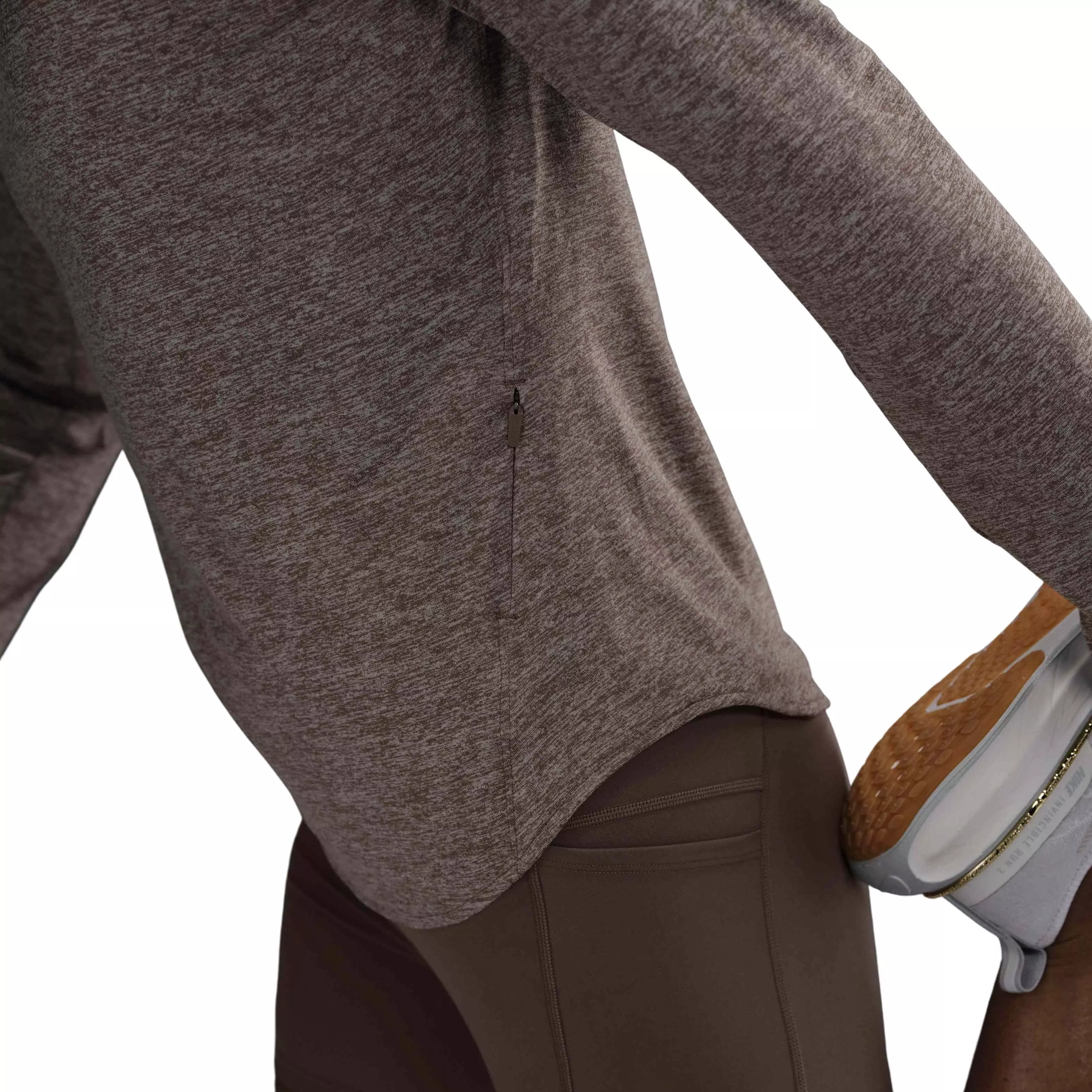 Nike Women's Swift Dri-FIT UV Long-Sleeve Crewneck Running Top - Brown - BROWN