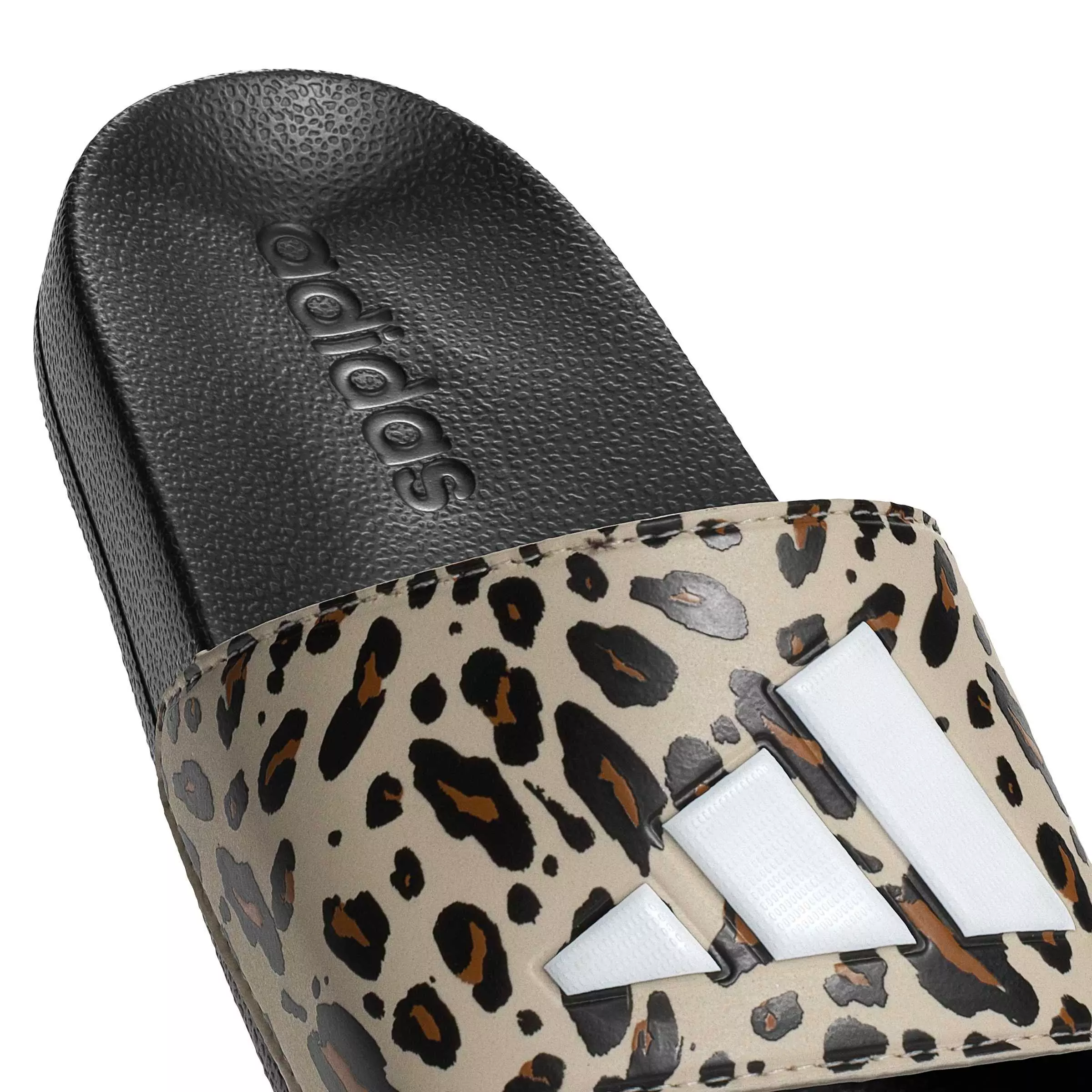 adidas Adilette Shower Logo "Crystal Linen/Core White/Core Black" Grade School Girls' Sandal - LINEN/WHITE/BLACK