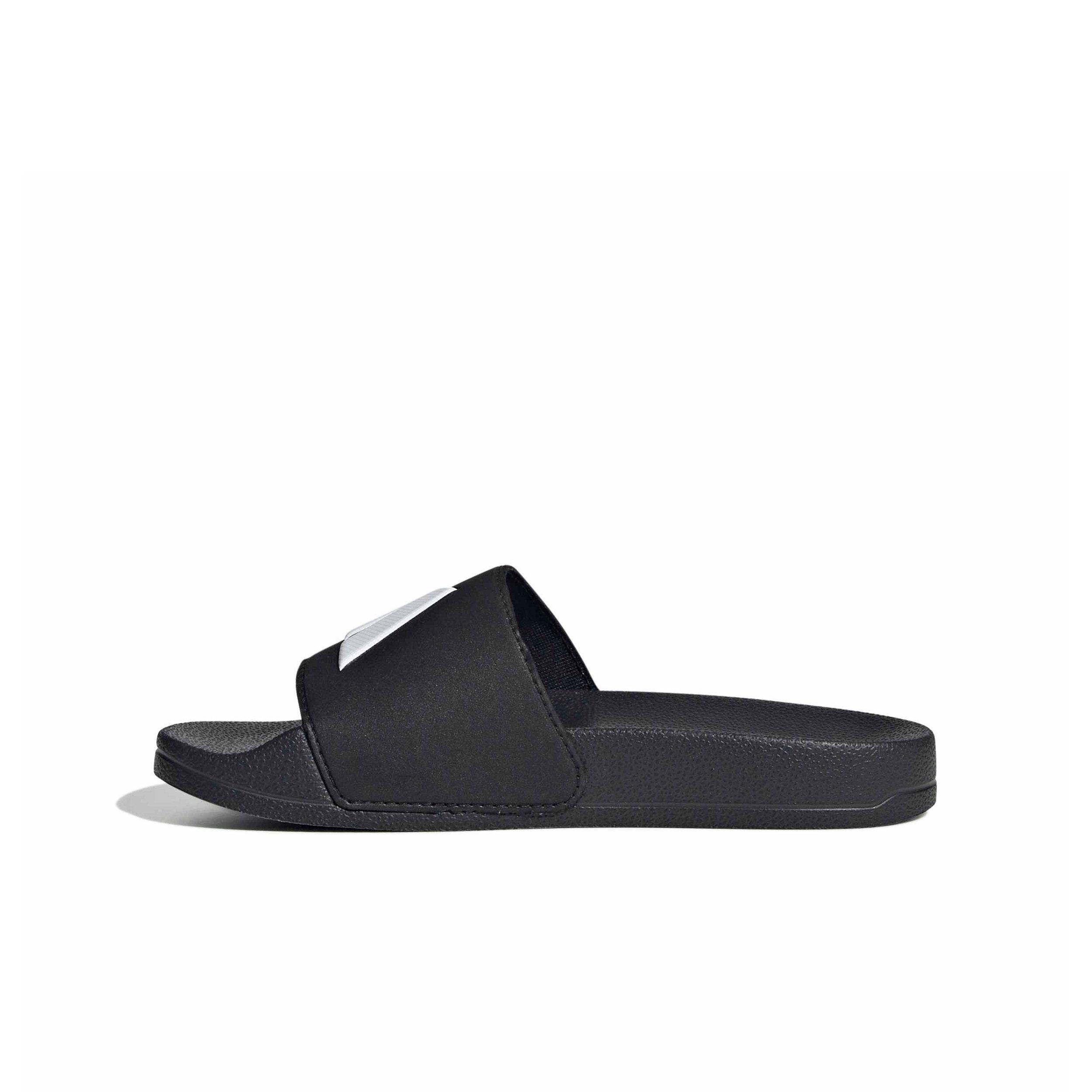 adidas Adilette Shower Logo "Core Black/Ftwr White/Core Black" Preschool Boys' Sandal - BLACK/WHITE/BLACK Thumbnail View 2