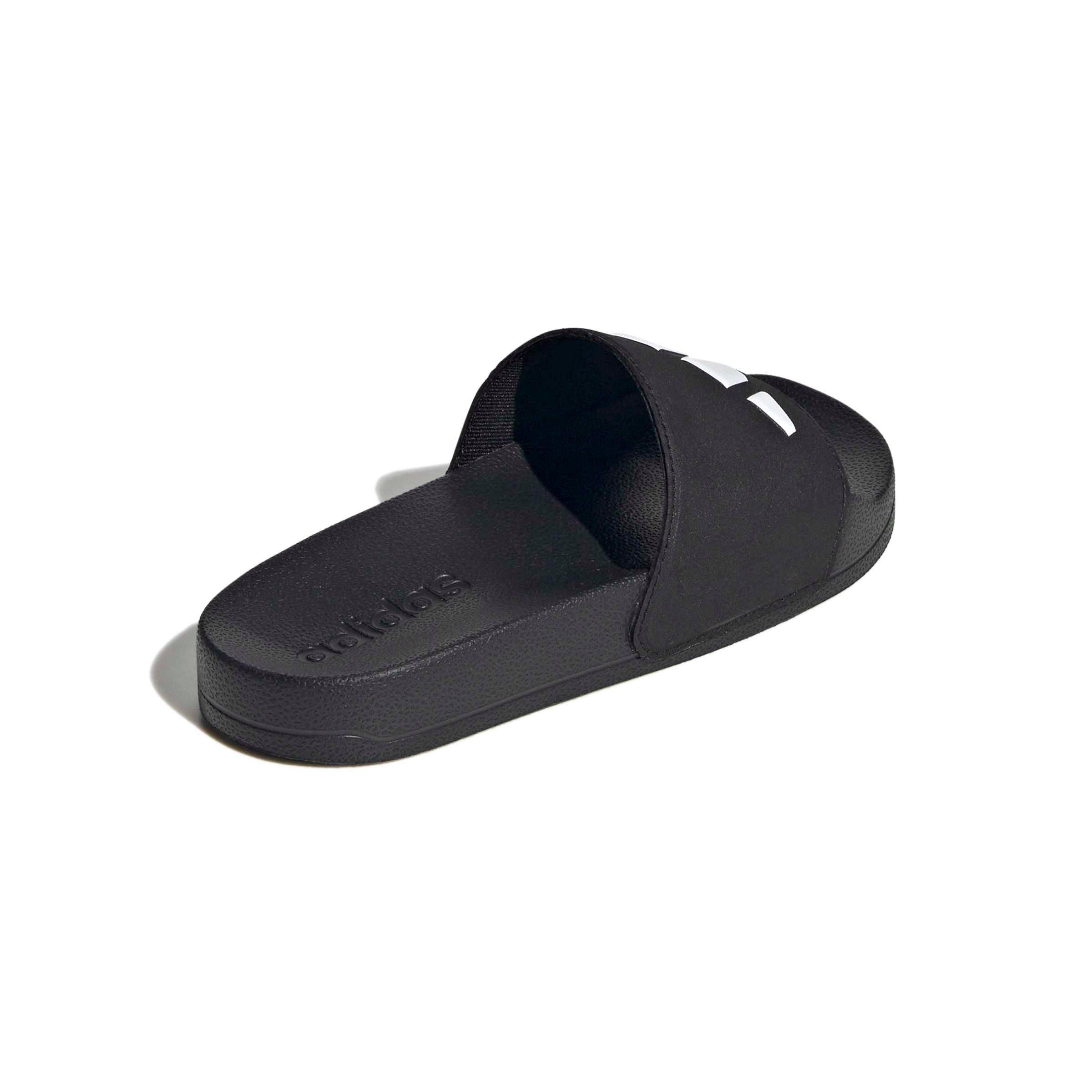 adidas Adilette Shower Logo "Core Black/Ftwr White/Core Black" Preschool Boys' Sandal - BLACK/WHITE/BLACK Thumbnail View 4
