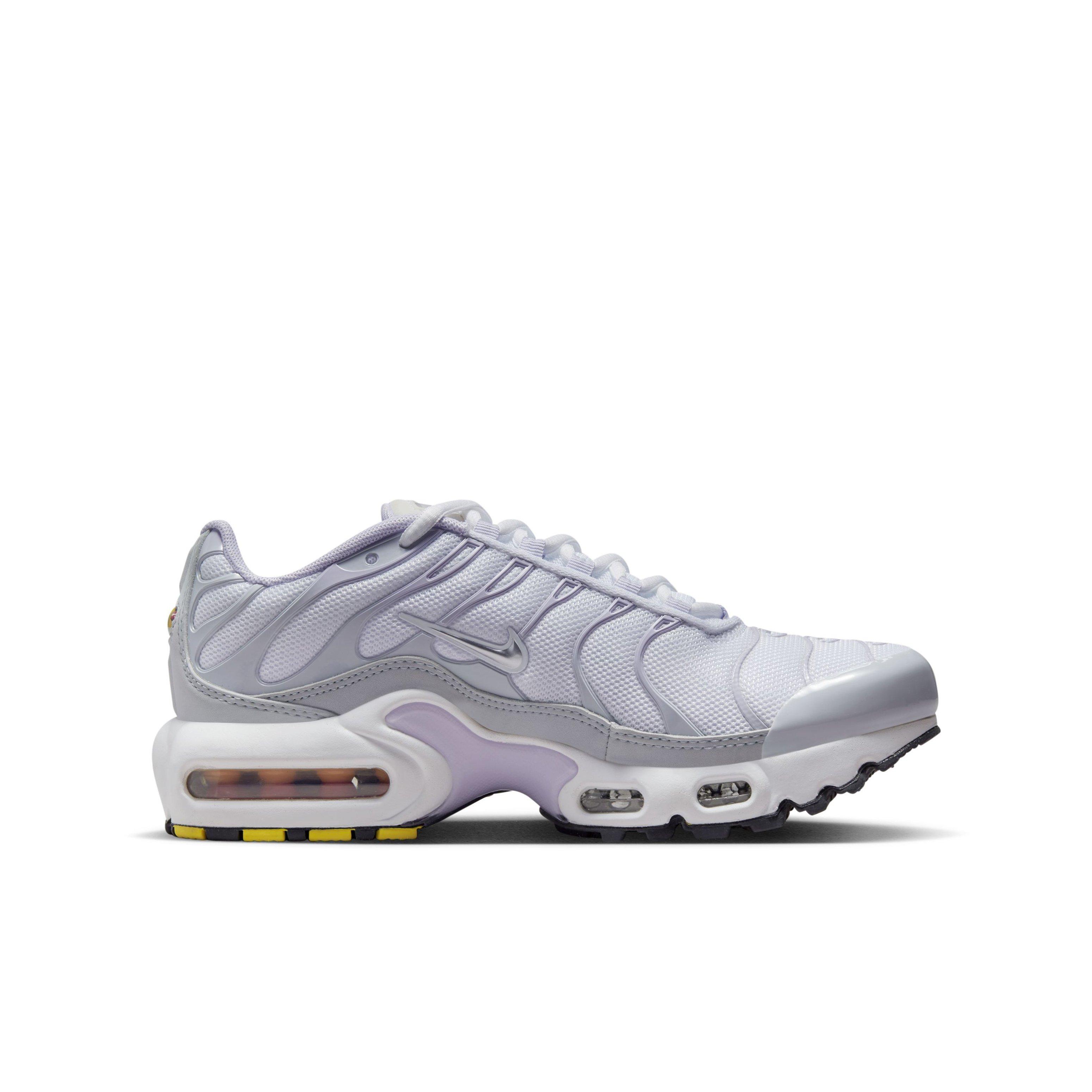 Nike Air Max Plus "White/Metallic Silver/Pure Grade School Girls'