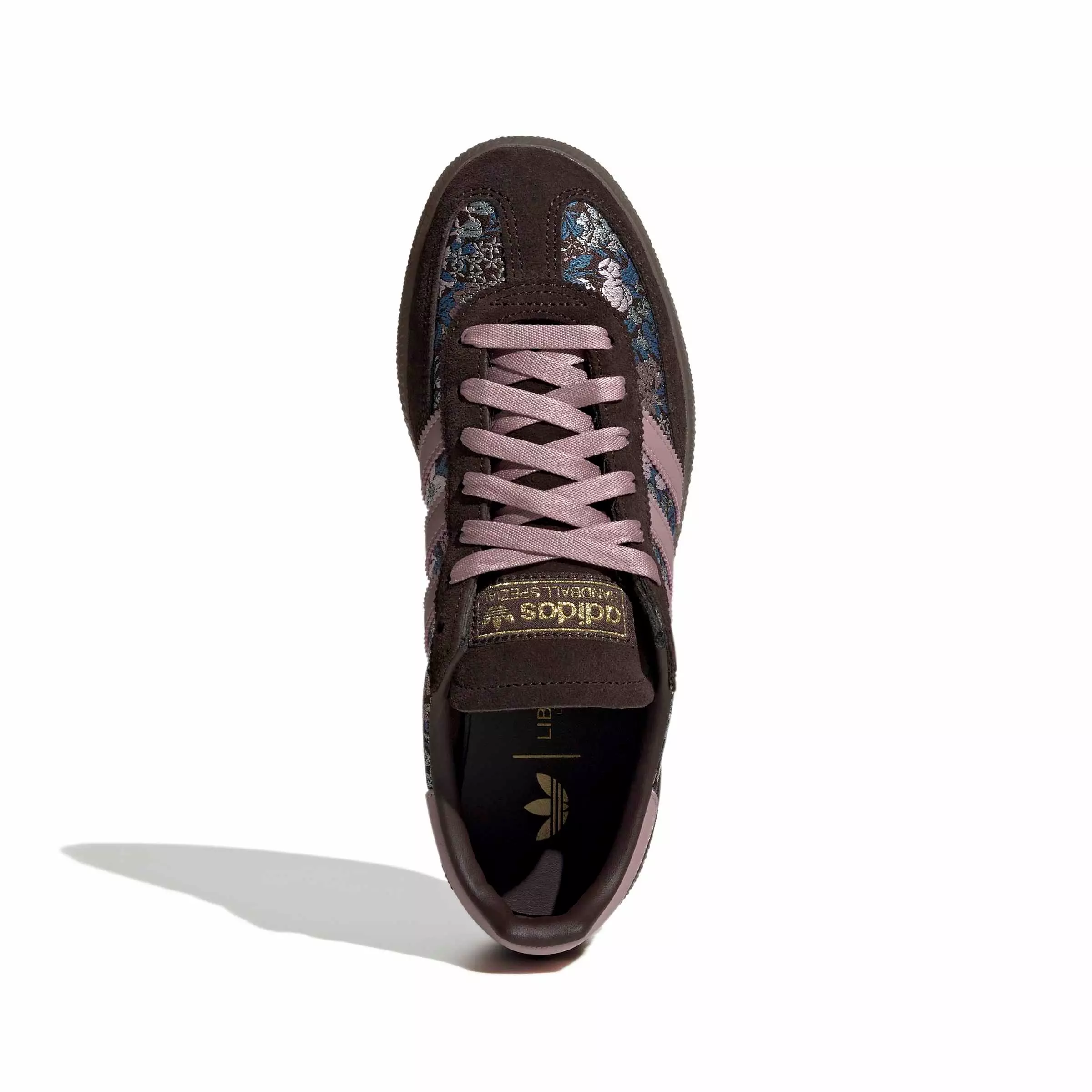 adidas Originals Handball Spezial x Liberty London "Aurora Coffee/Magic Mauve/Gum 5" Women's Shoe - COFFEE/MAUVE/GUM