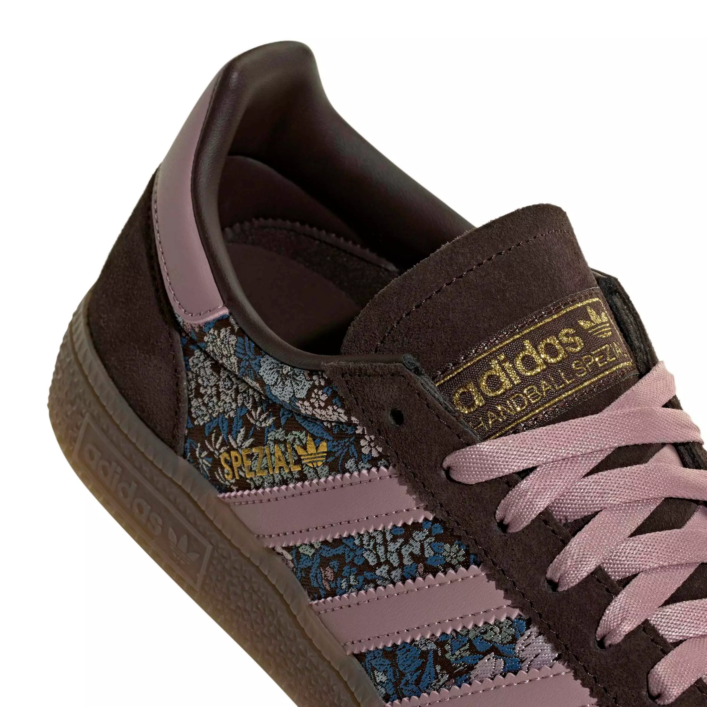 adidas Originals Handball Spezial x Liberty London "Aurora Coffee/Magic Mauve/Gum 5" Women's Shoe - COFFEE/MAUVE/GUM