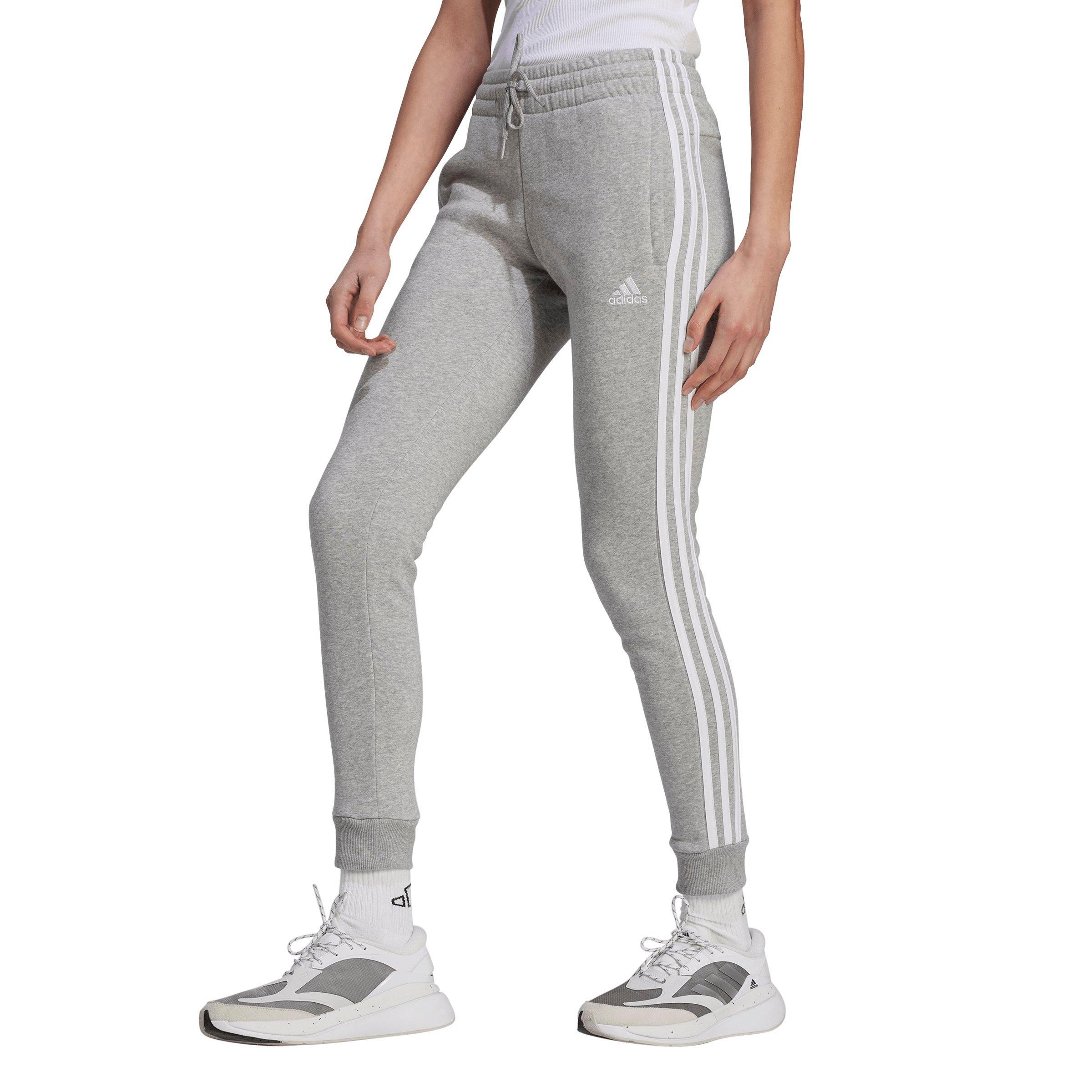 adidas Women's Essentials 3-Stripes Fleece Pant - Grey - GREY Thumbnail View 1