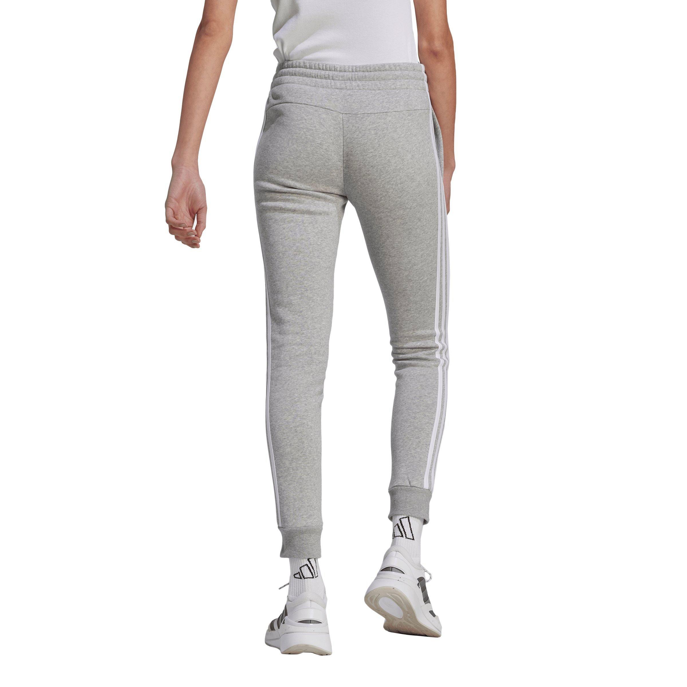 adidas Women's Essentials 3-Stripes Fleece Pant - Grey - GREY Thumbnail View 2