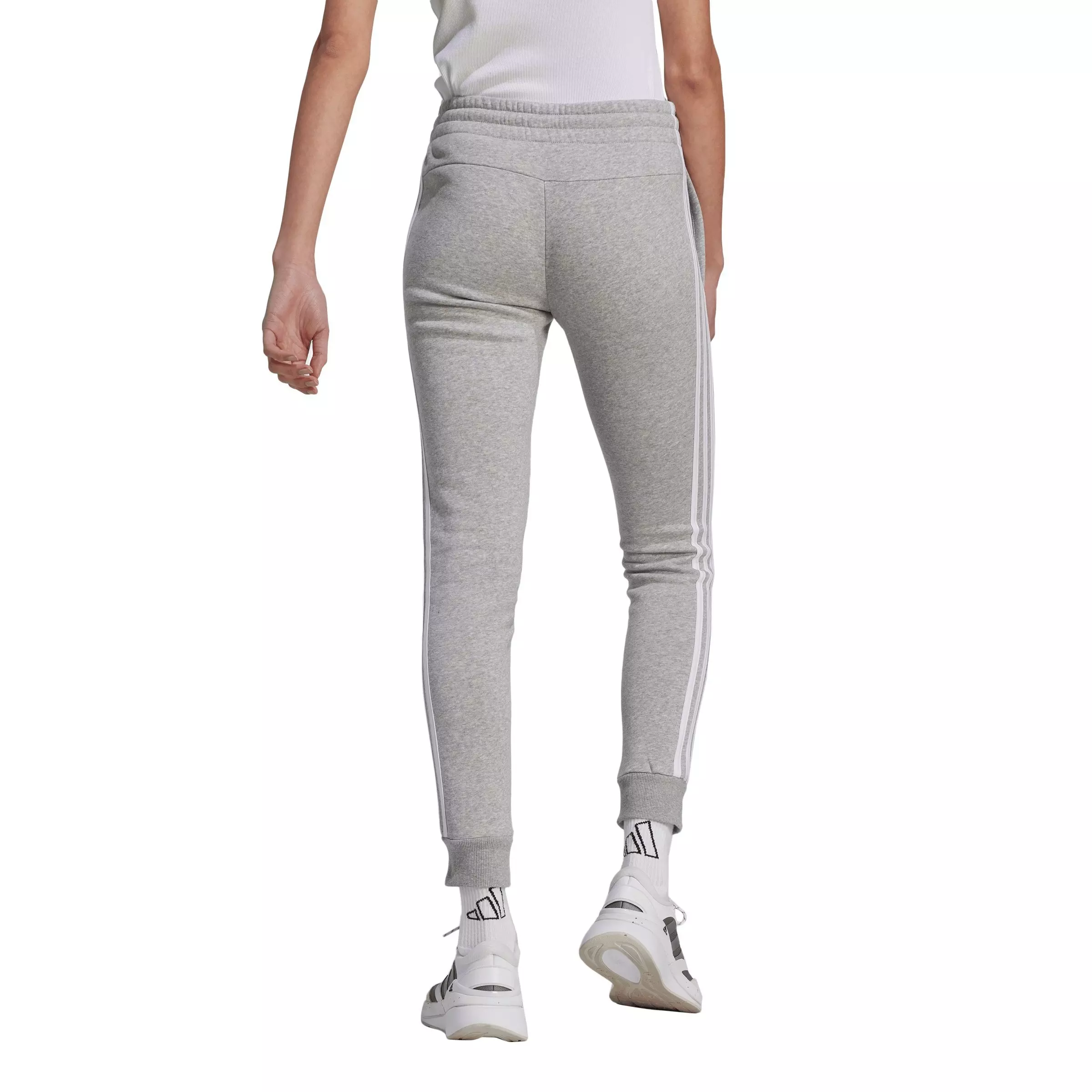 adidas Women's Essentials 3-Stripes Fleece Pant - Grey - GREY