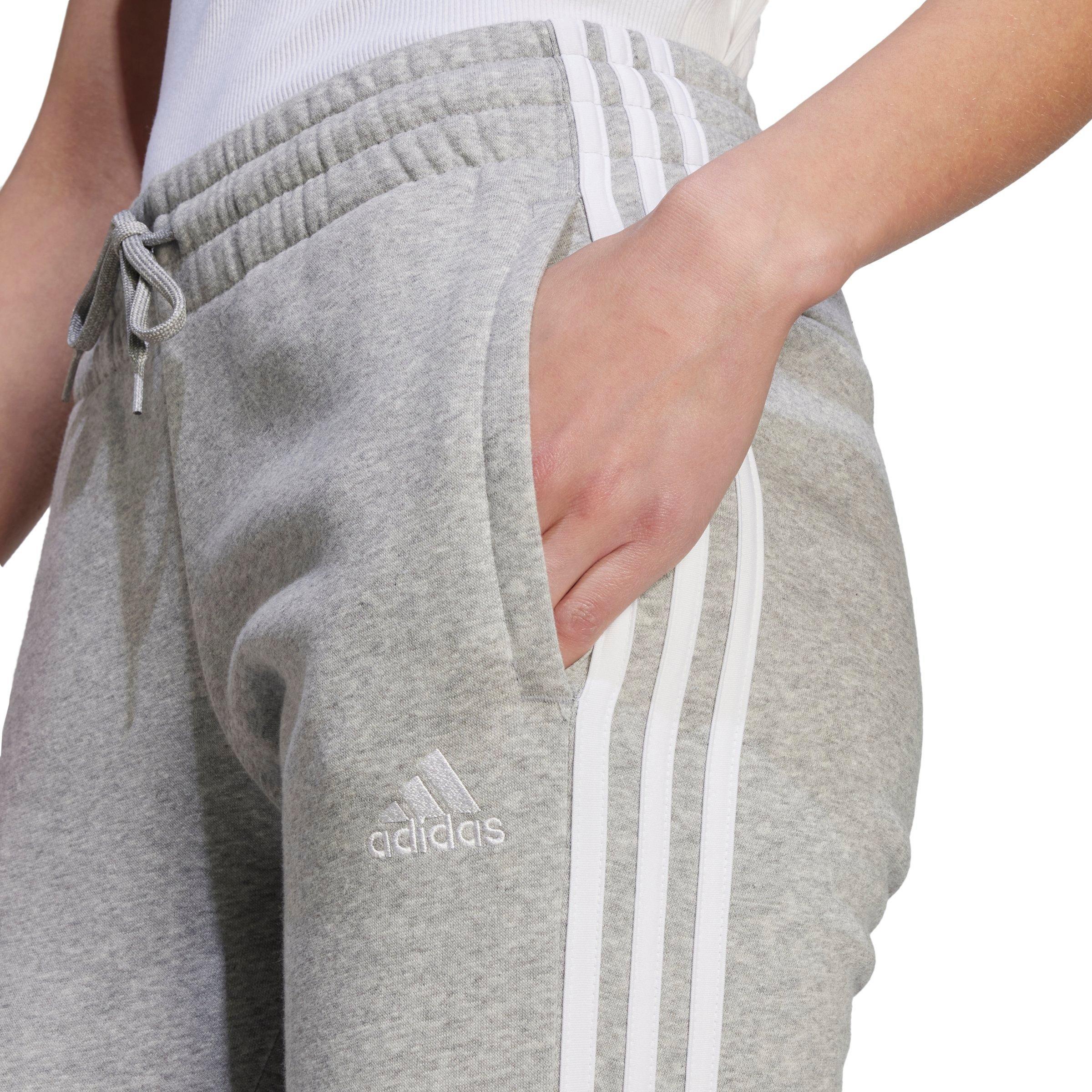 adidas Women's Essentials 3-Stripes Fleece Pant - Grey - GREY Thumbnail View 4