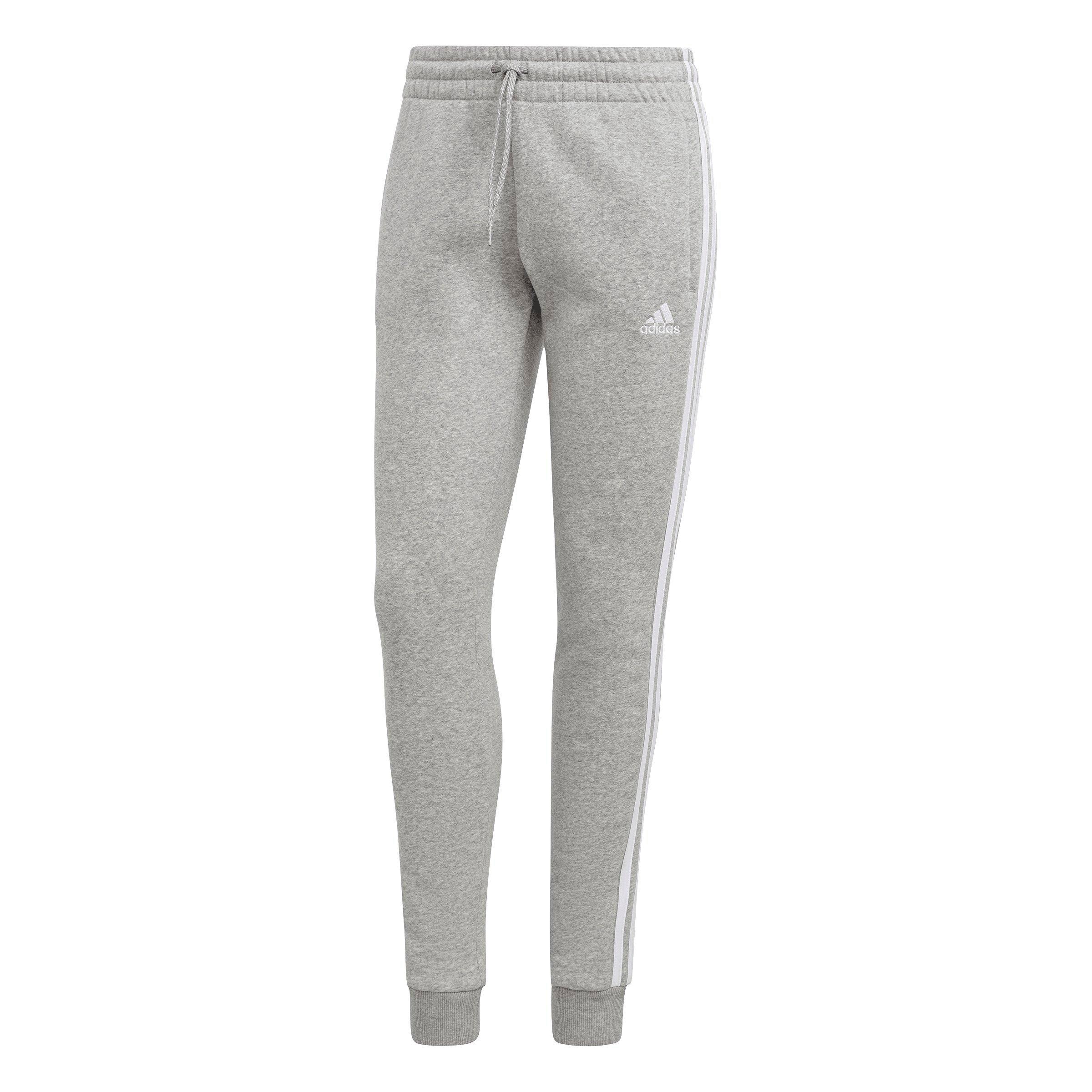 adidas Women's Essentials 3-Stripes Fleece Pant - Grey - GREY Thumbnail View 6