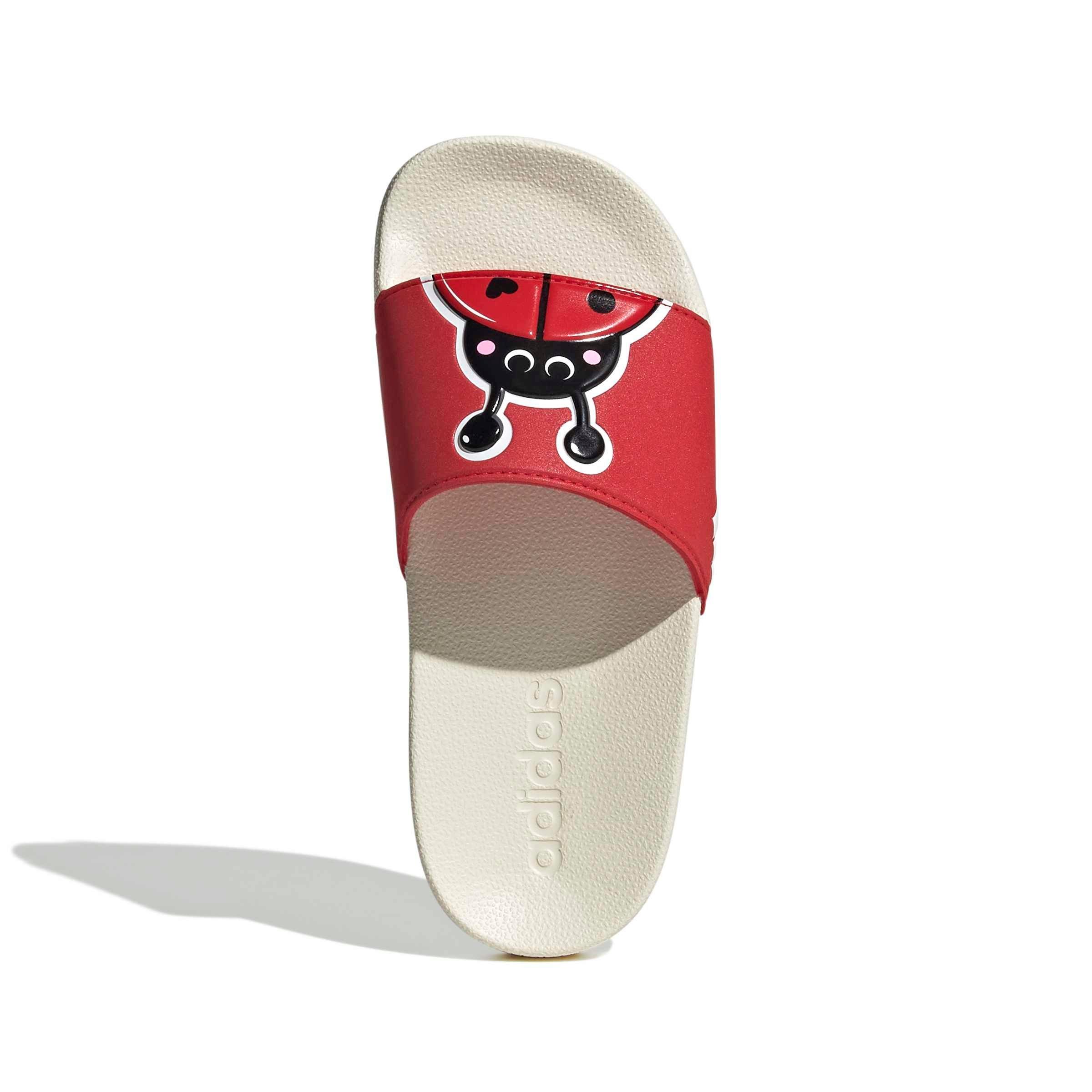 adidas Adilette Shower Logo "Pure Ruby/Ftwr White/Off White" Preschool Boys' Sandal - RUBY/WHITE/OFF WHITE Thumbnail View 5