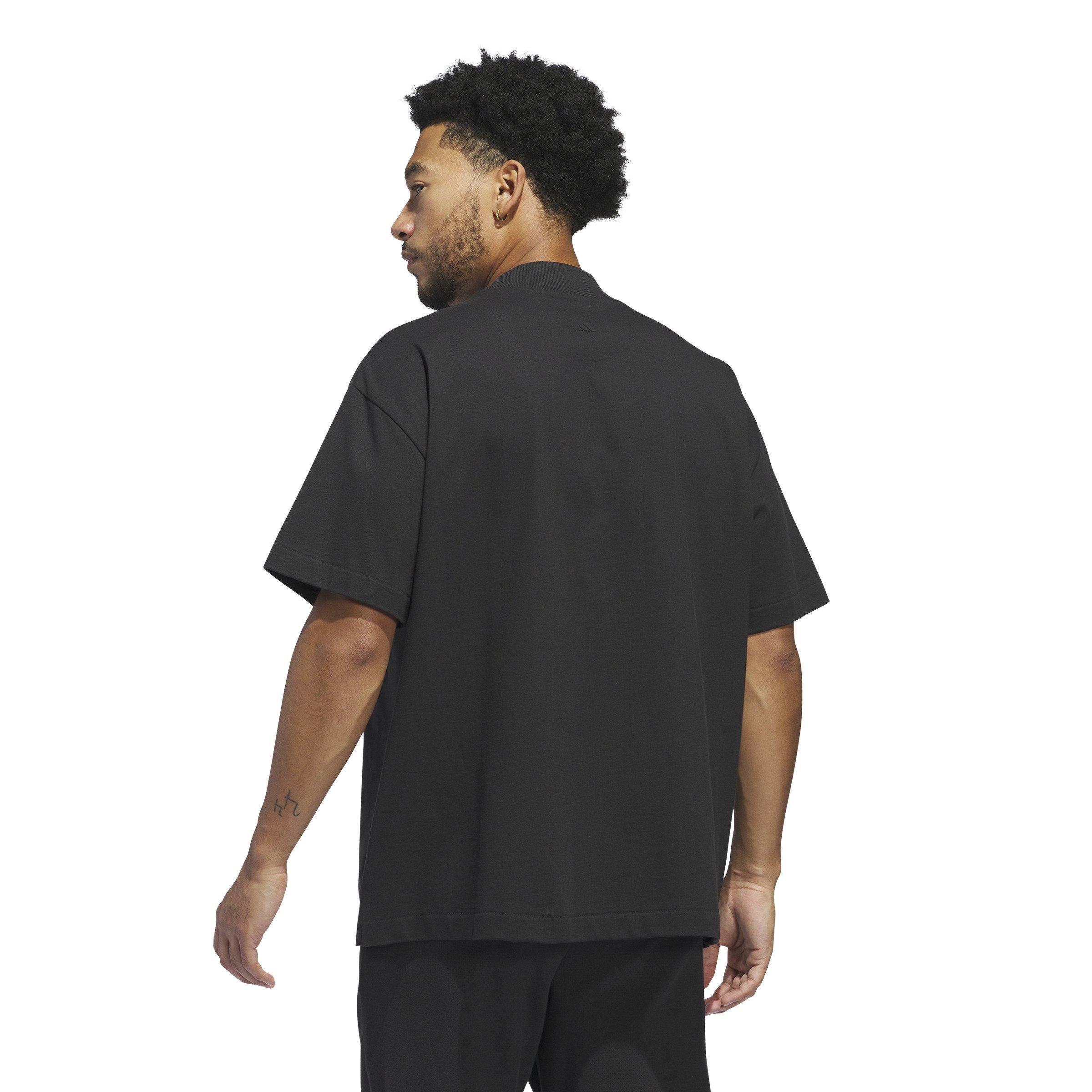 adidas Men's Basketball T-Shirt - Black - BLACK Thumbnail View 2