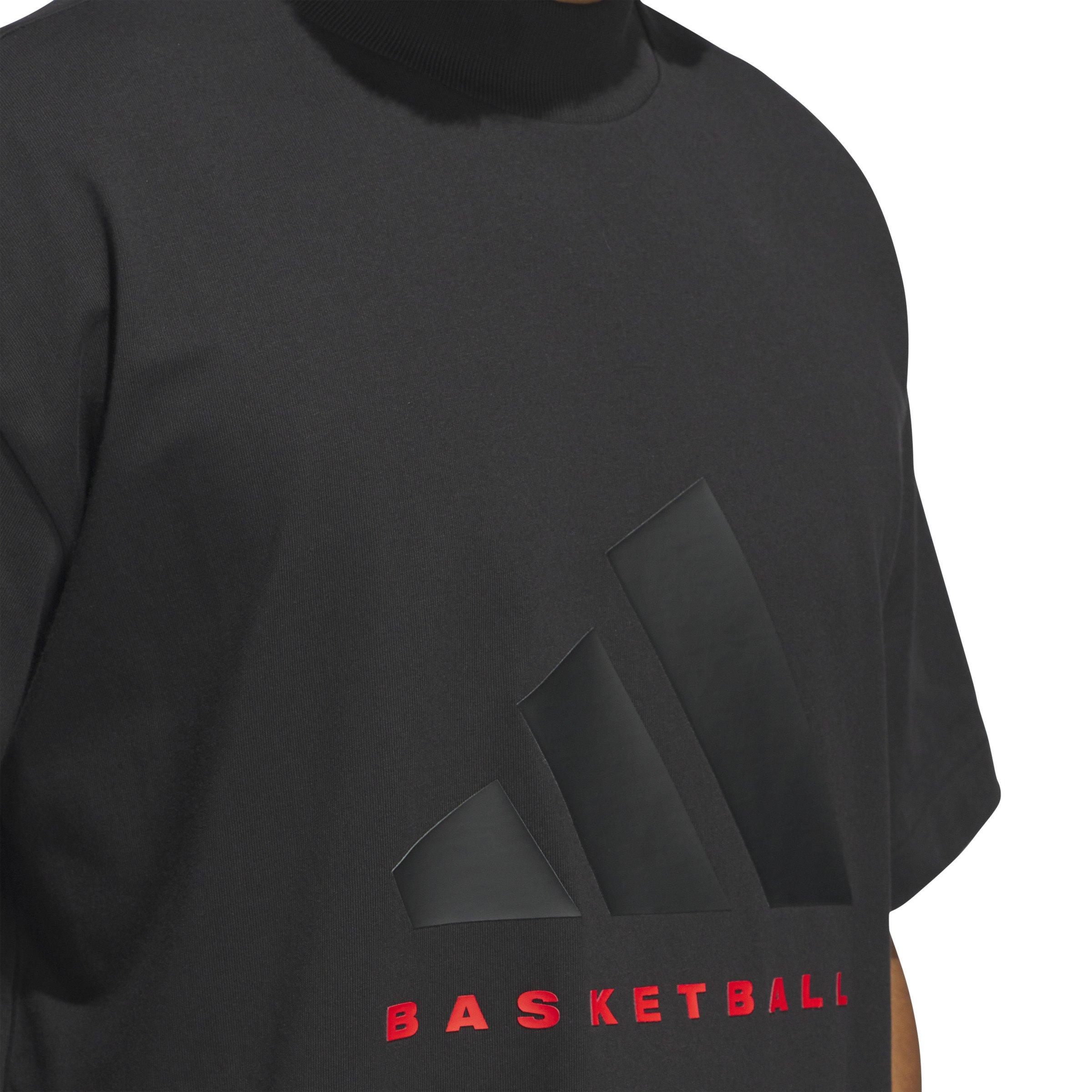 adidas Men's Basketball T-Shirt - Black - BLACK Thumbnail View 3