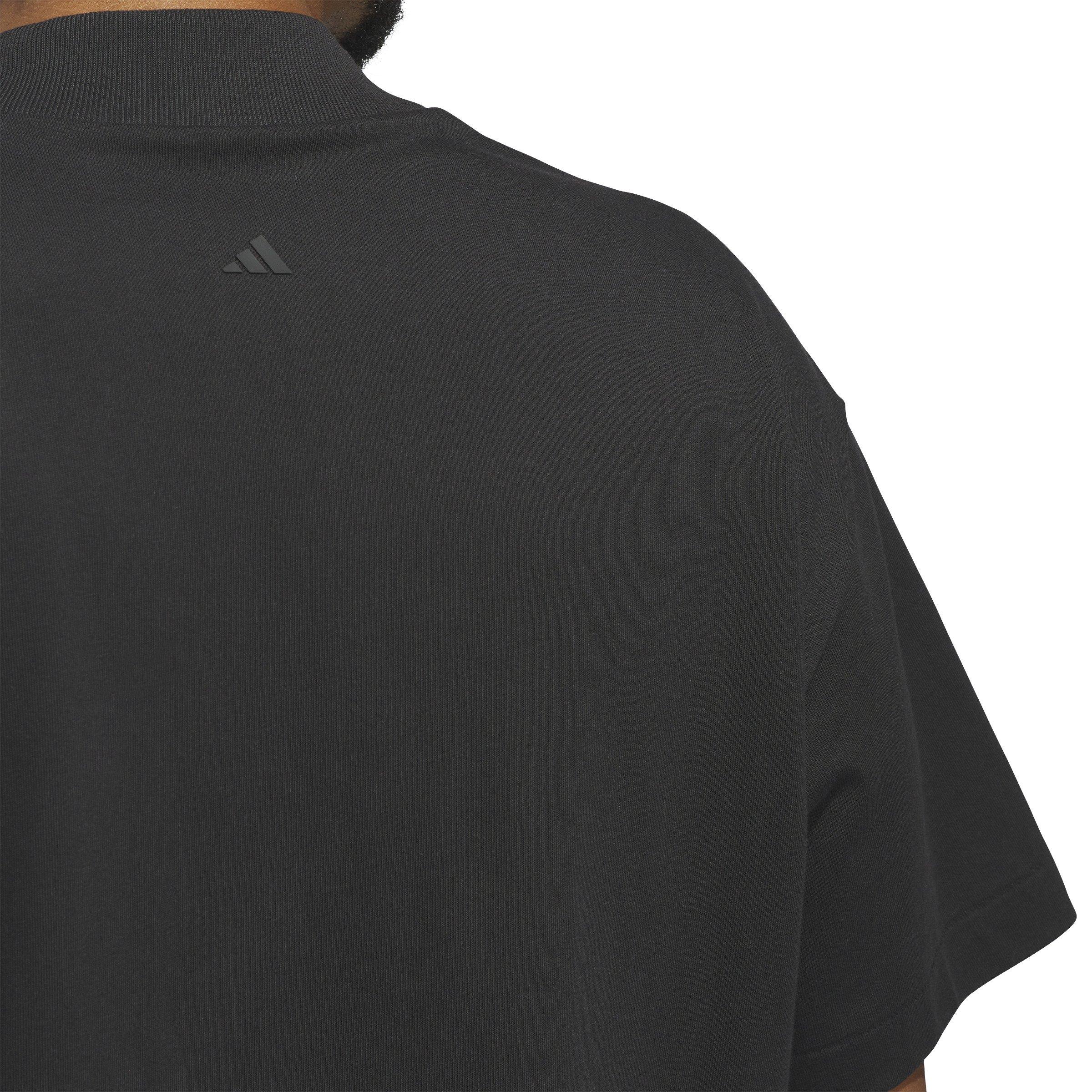 adidas Men's Basketball T-Shirt - Black - BLACK Thumbnail View 4