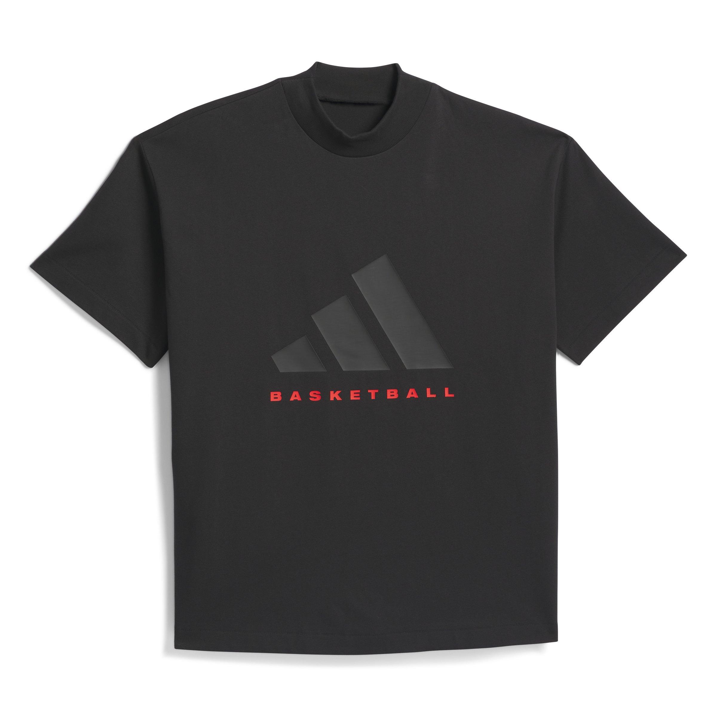 adidas Men's Basketball T-Shirt - Black - BLACK Thumbnail View 6